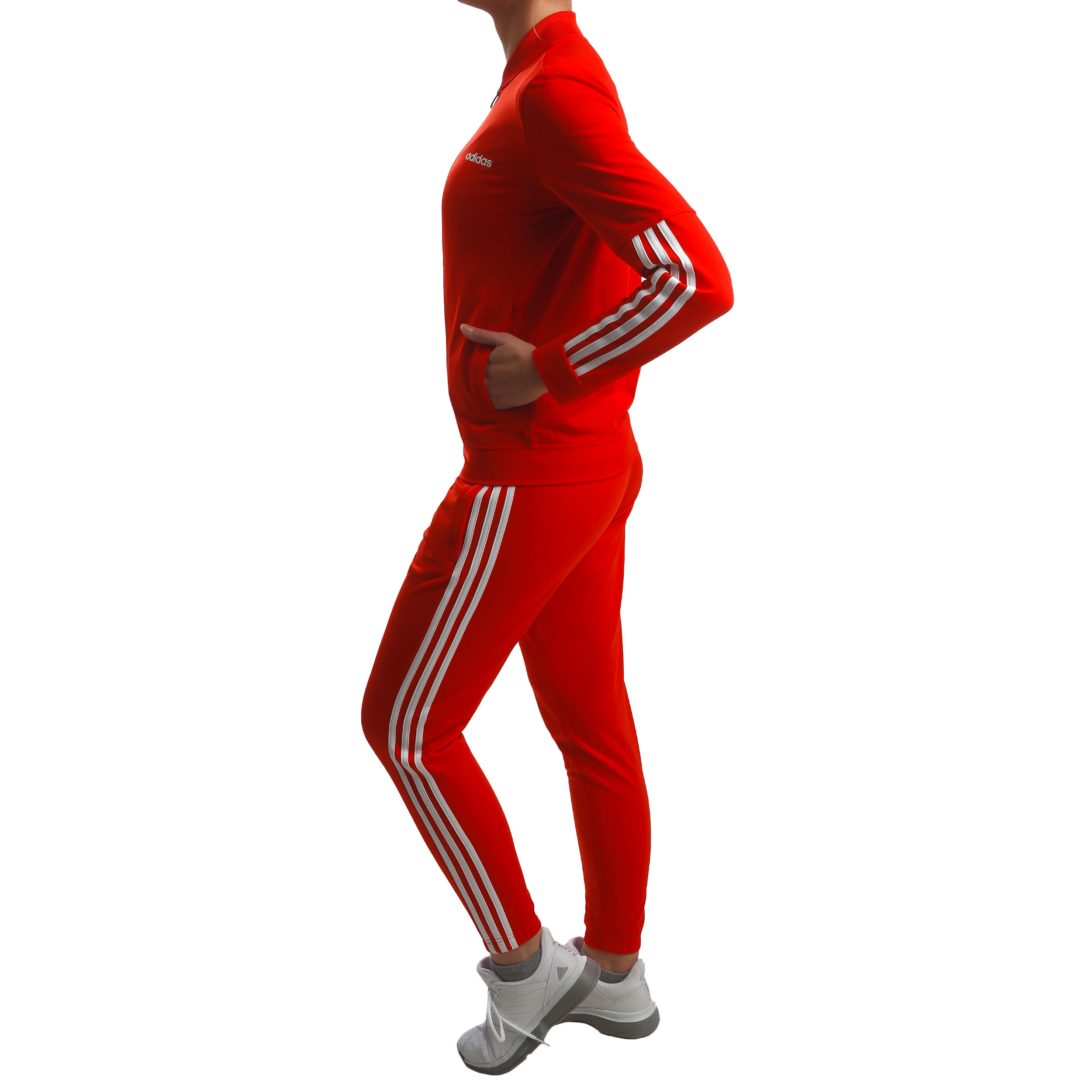 Roter adidas top trainingsanzug