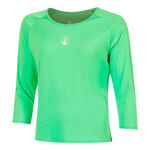 Quiet Please Tennis apparel Quiet Please Joy Mixed Long sleeve Women-green, white