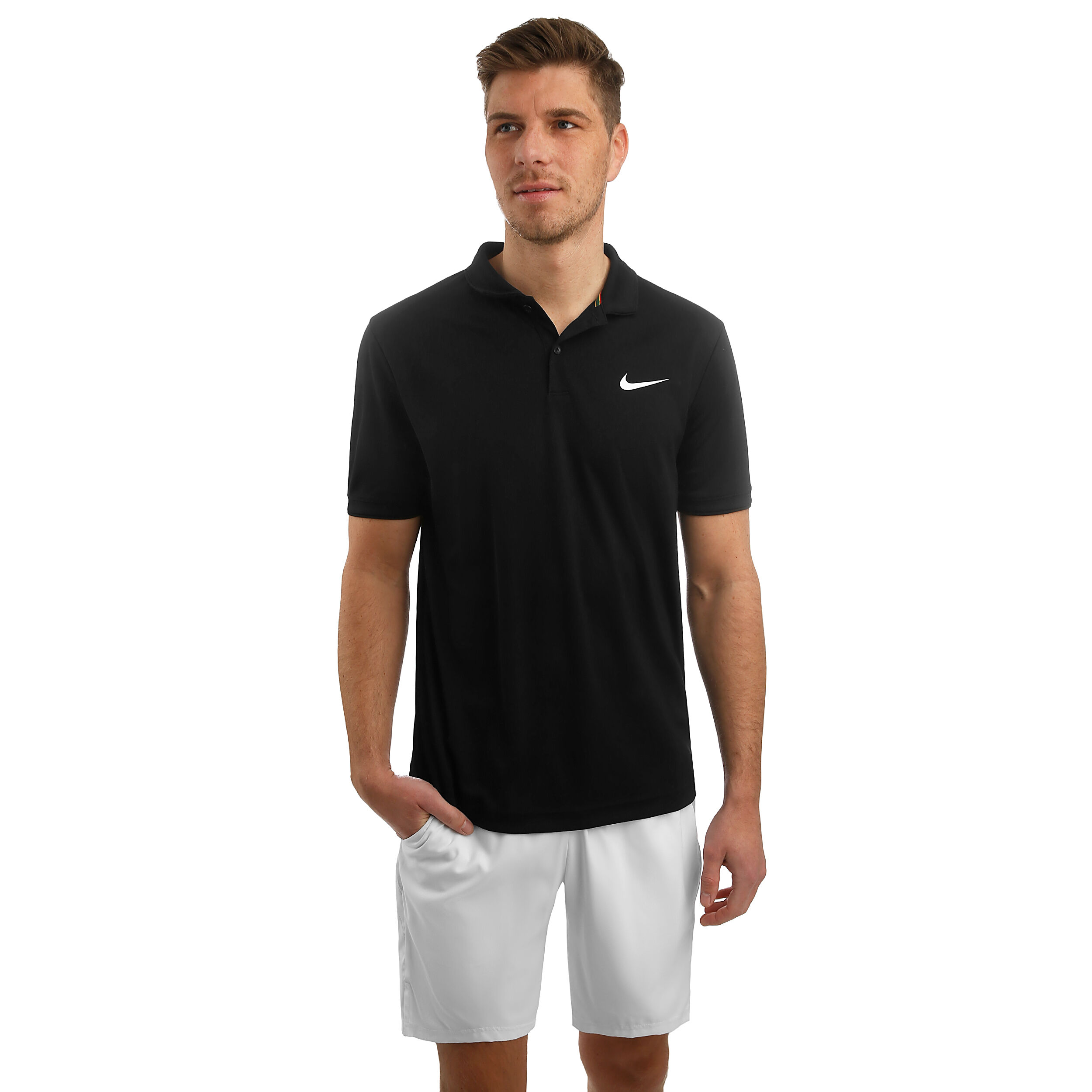 Buy Nike Court Dry Team Polo Men Black White online Tennis