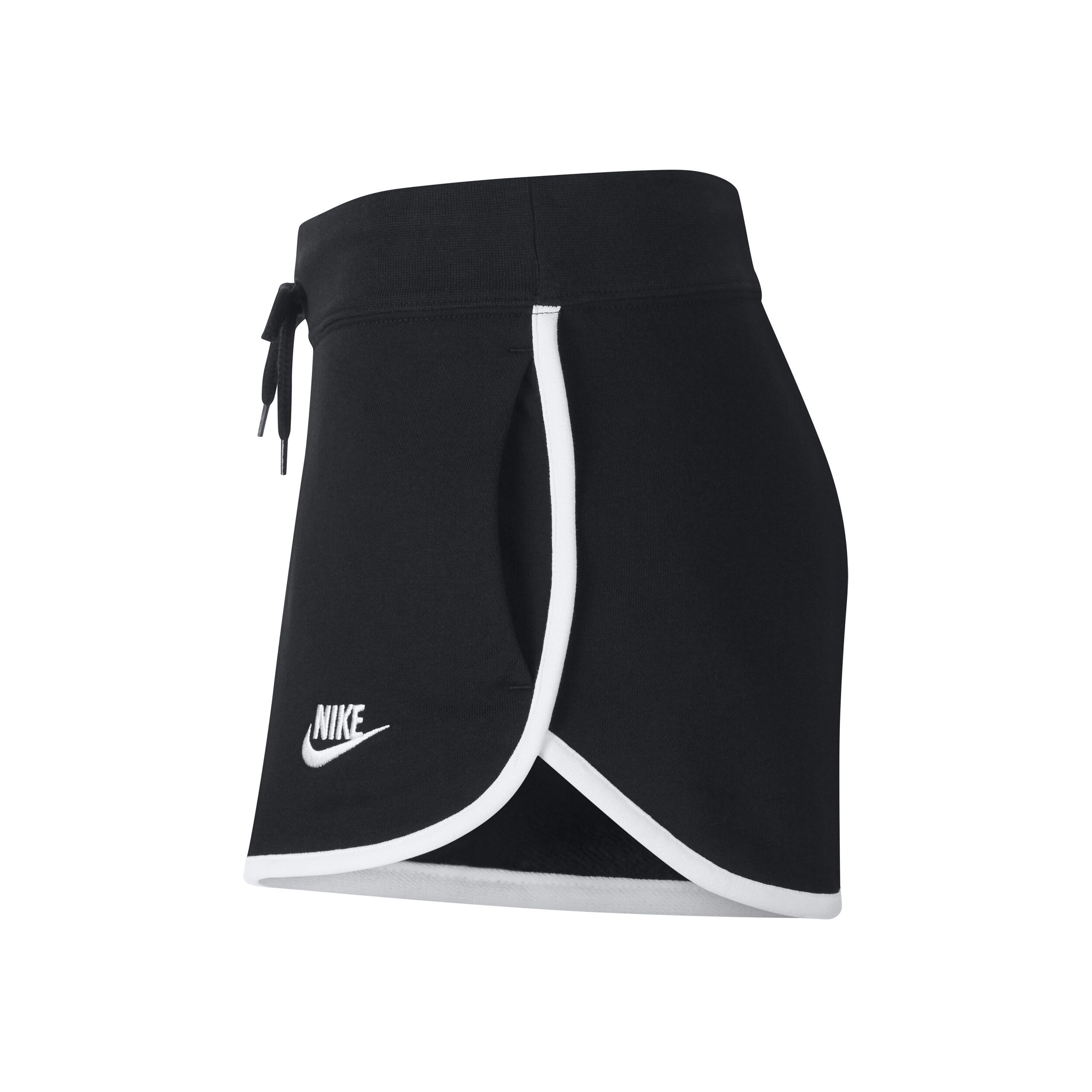 womens black fleece shorts