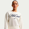 Court Fleece Crew Sweatshirt Women-cream, dark blue