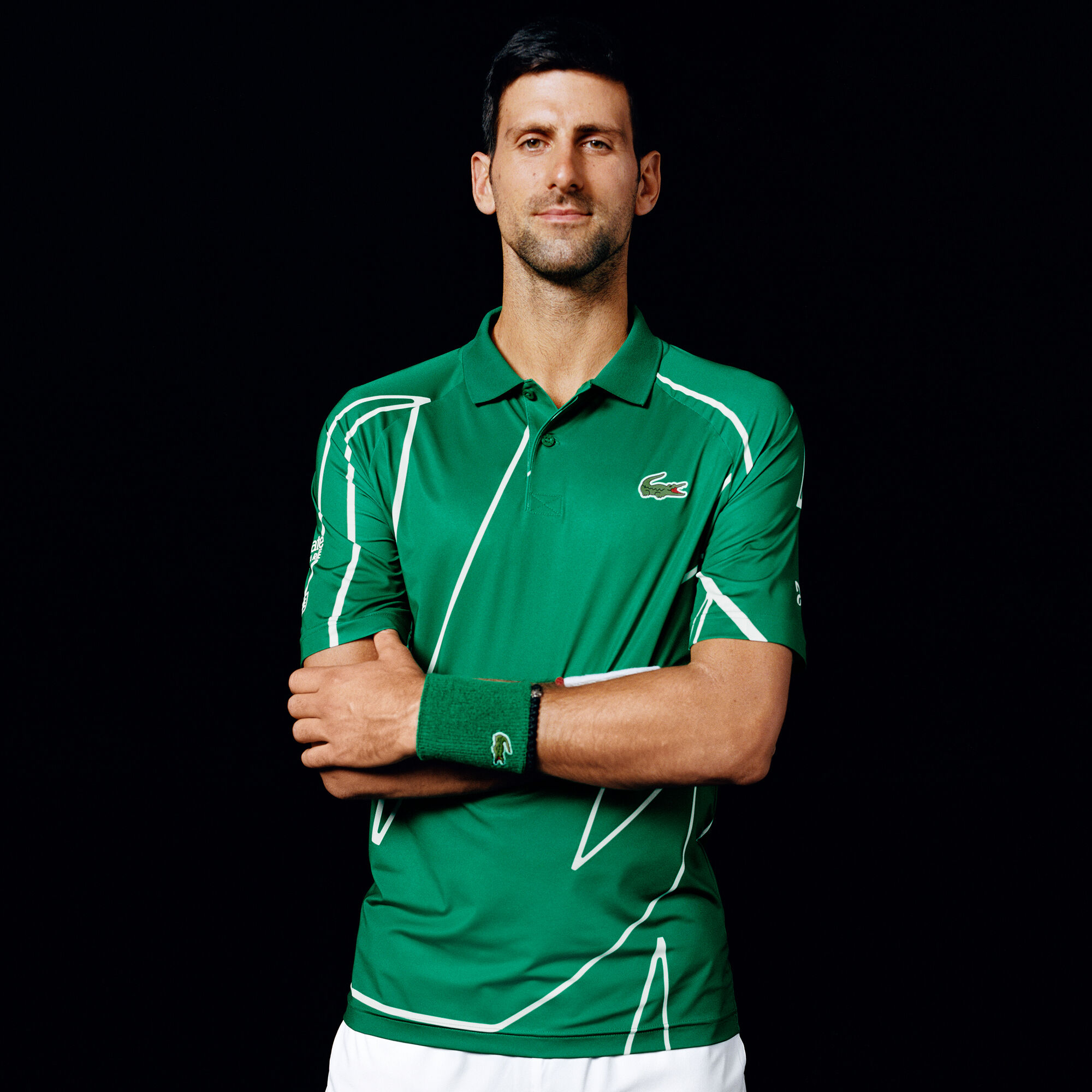 Lacoste Novak Djokovic Polo - Dark Green, White online Tennis-Point