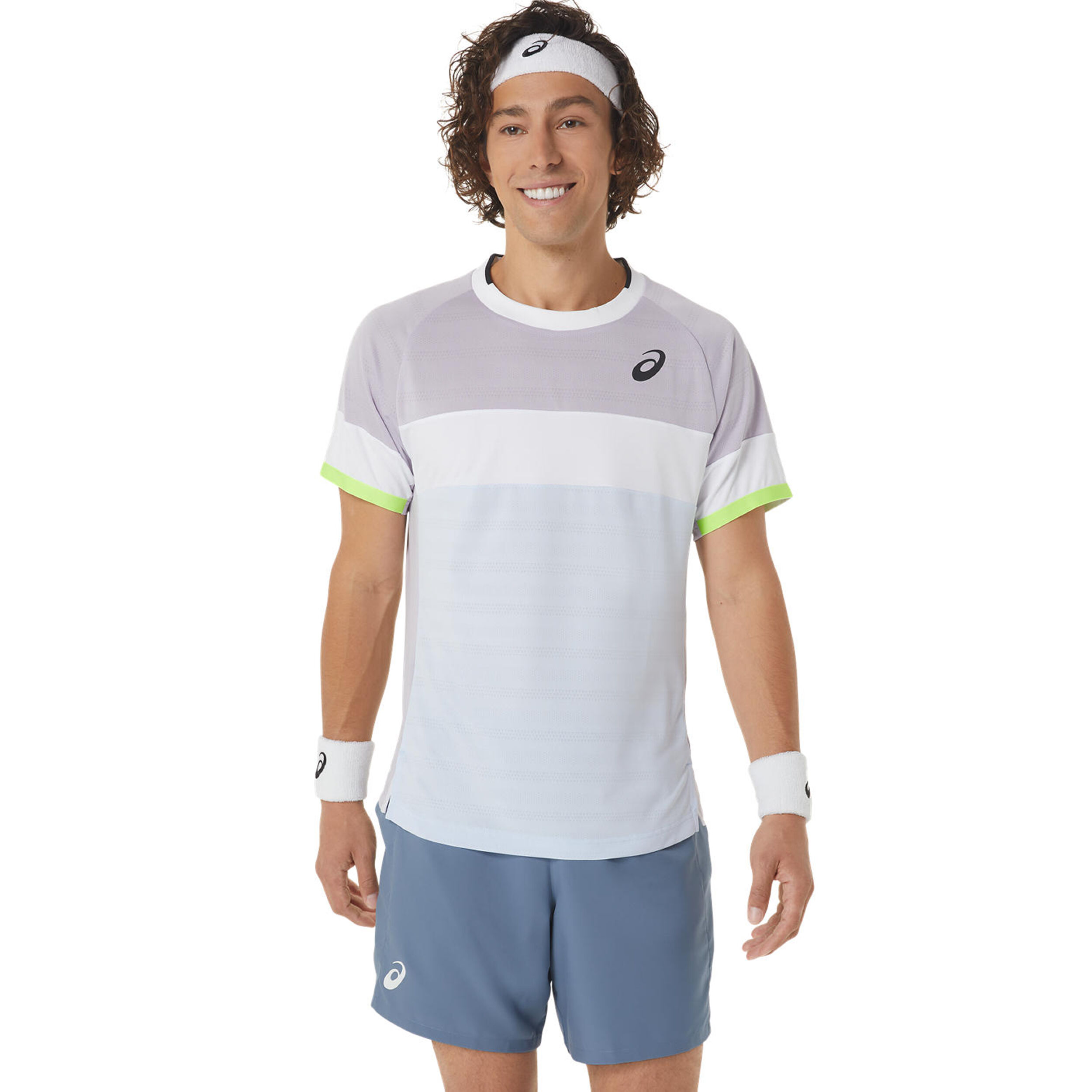 Match Top Tee T Shirt Men Light Blue White