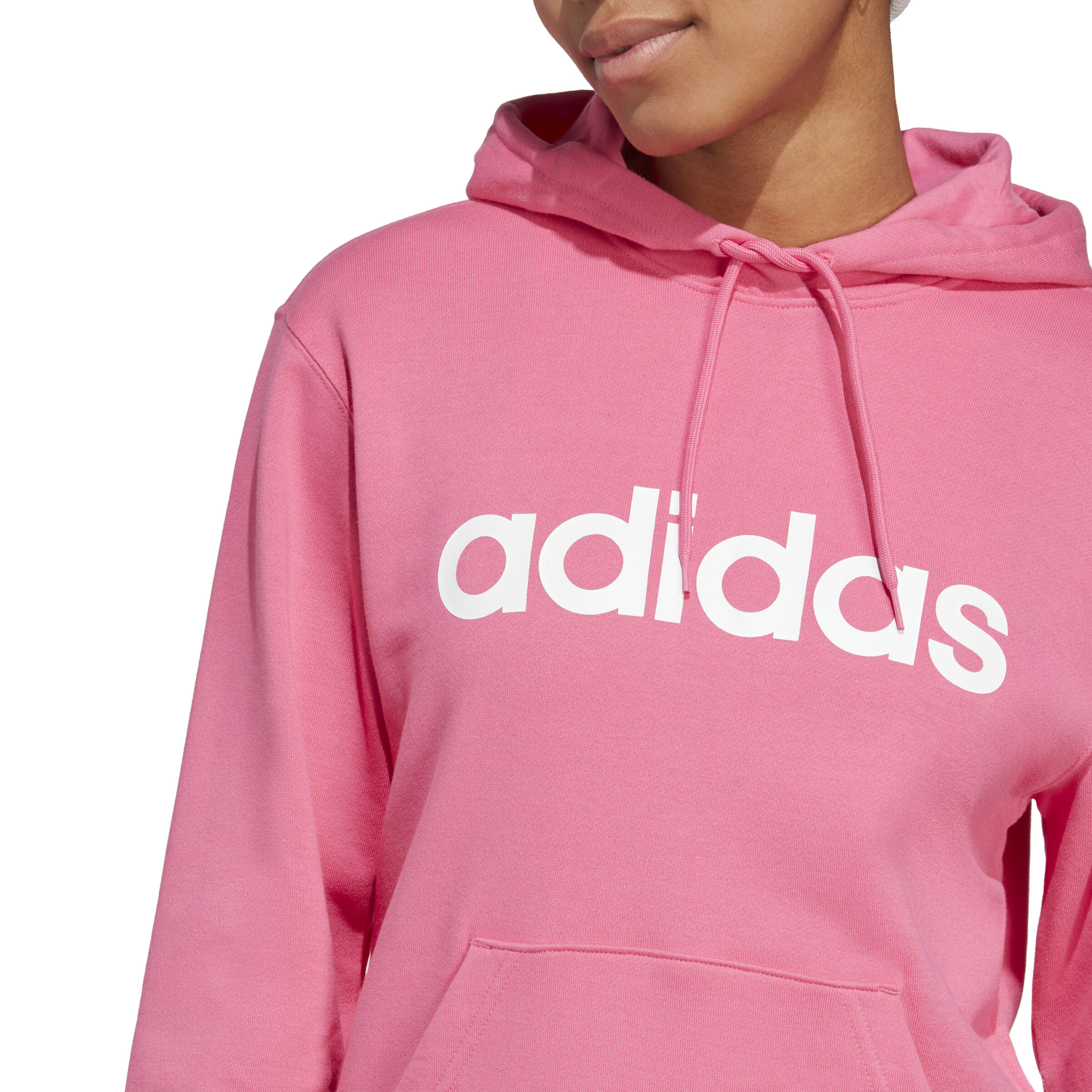 Adidas pink linear hoodie new arrivals
