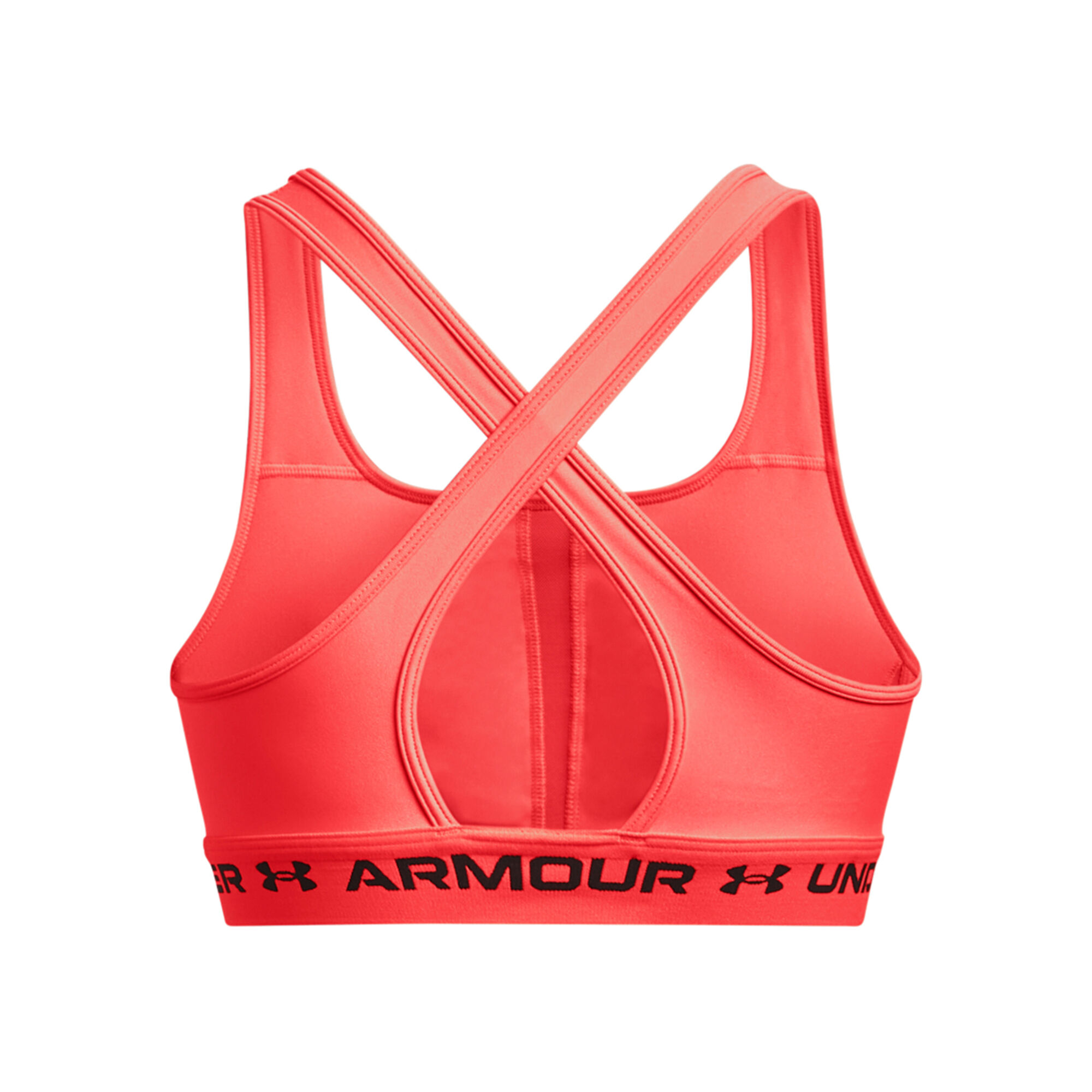 Under Armour Women's Mid Crossback Heathered Sports Bra - Black