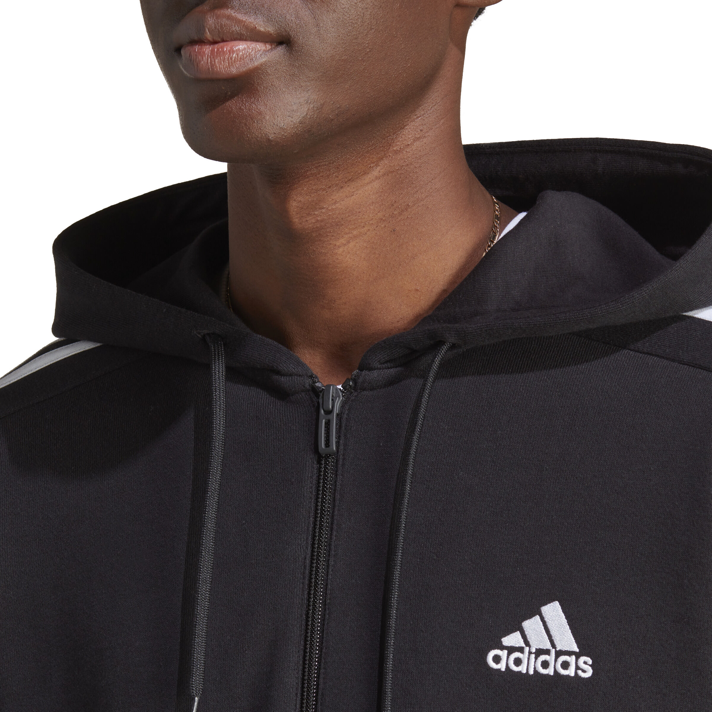 Buy adidas Essentials French Terry 3 Stripes Full Zip Hoodie Men