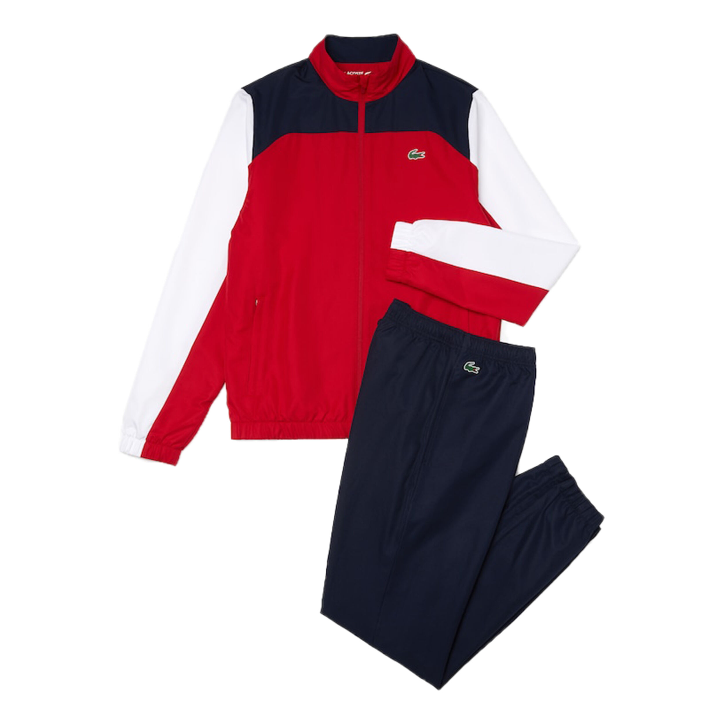 Lacoste tracksuit black red clearance