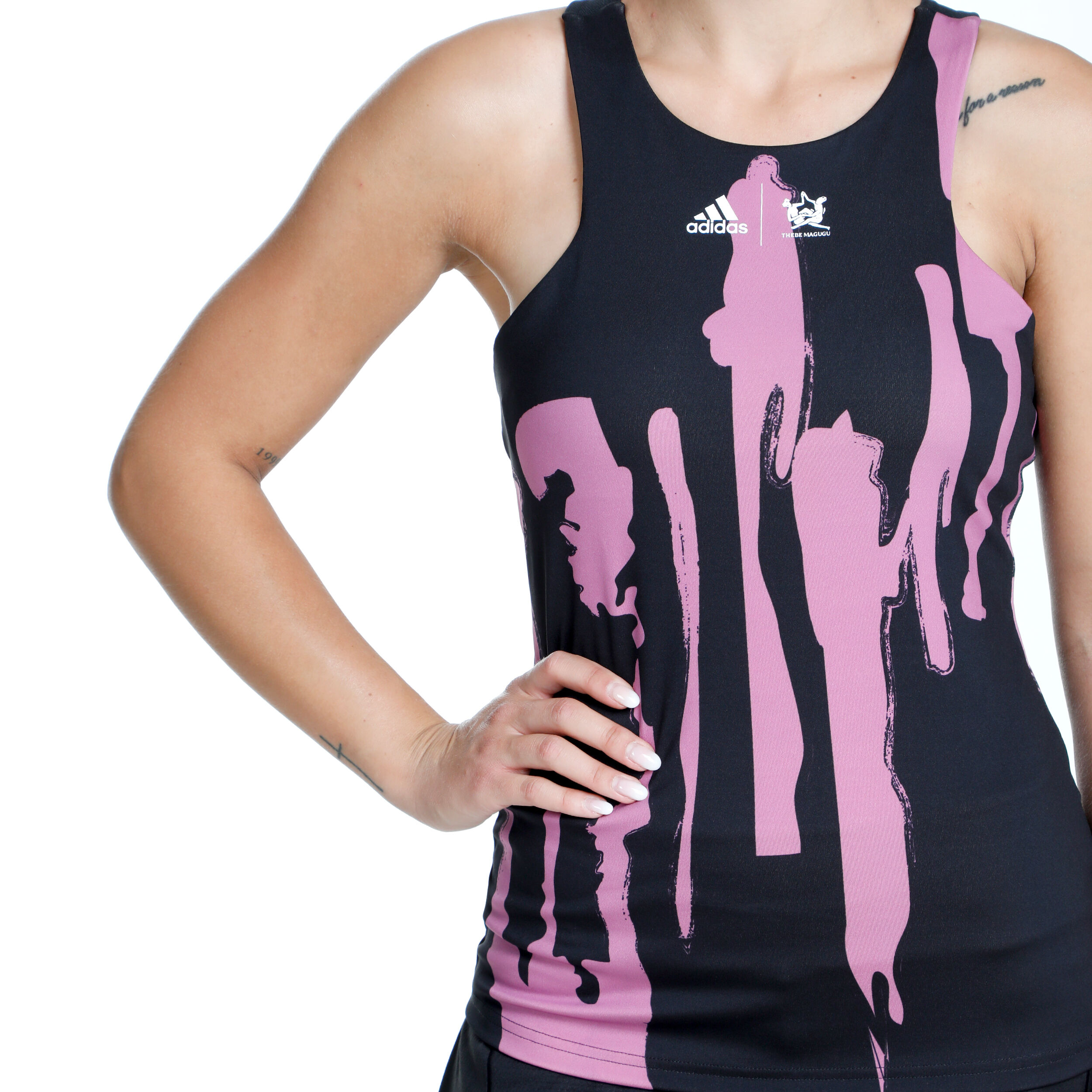 New York Y Tank Top Women Black Pink