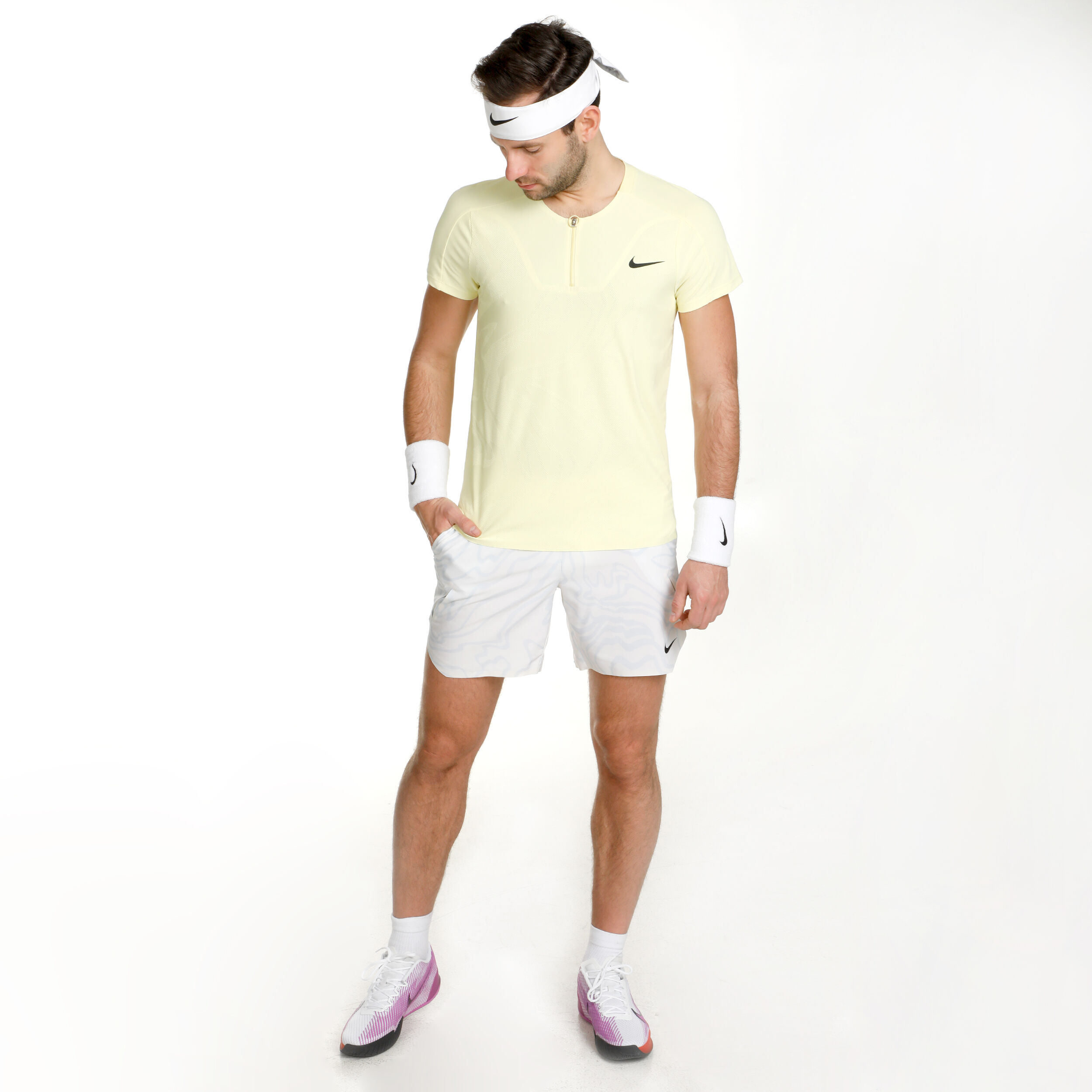 Nike yellow polo shirt hotsell