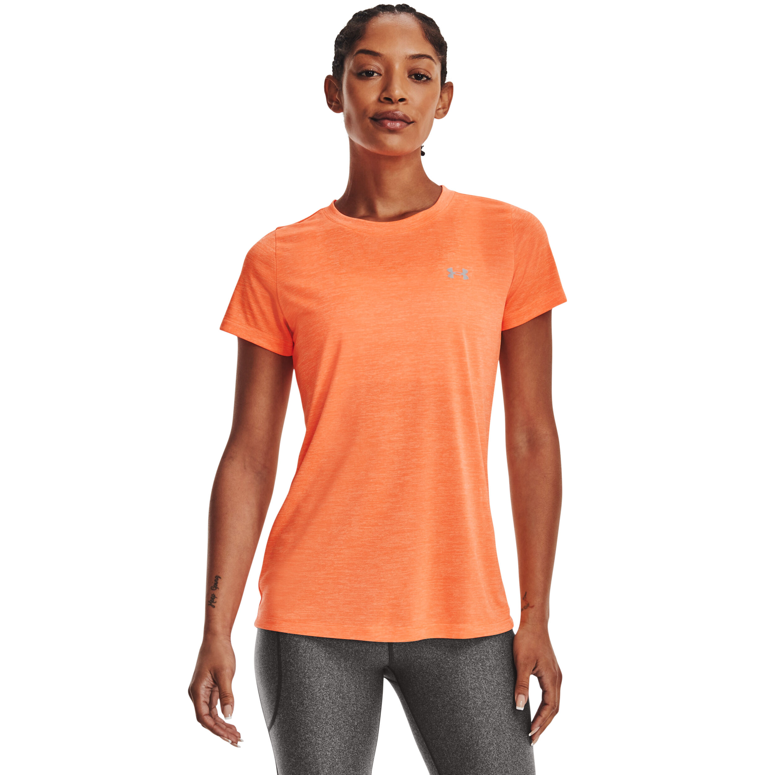 Tech Twist T Shirt Women Orange