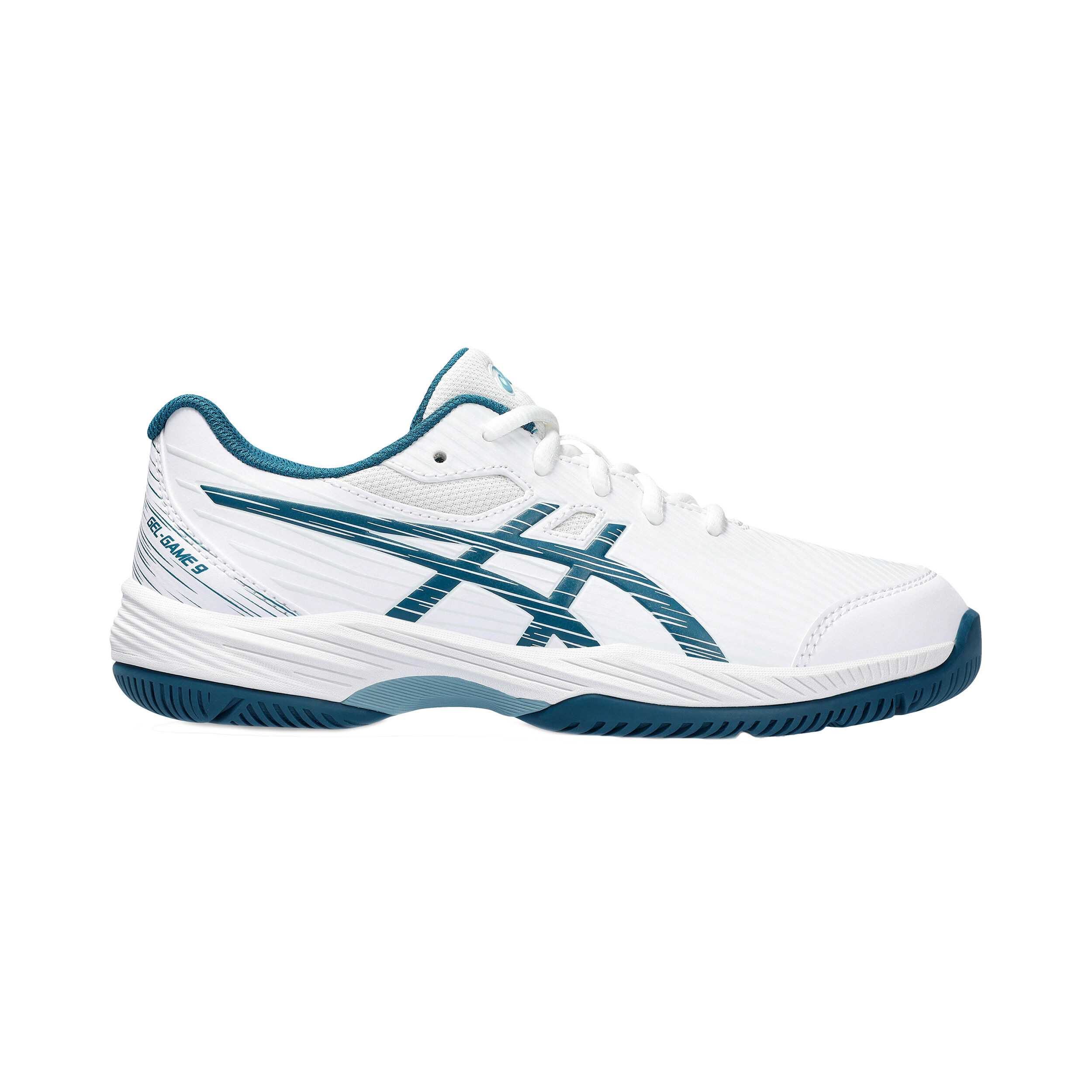 Buy ASICS Gel Game 9 GS All Court Shoe Kids White Petrol online