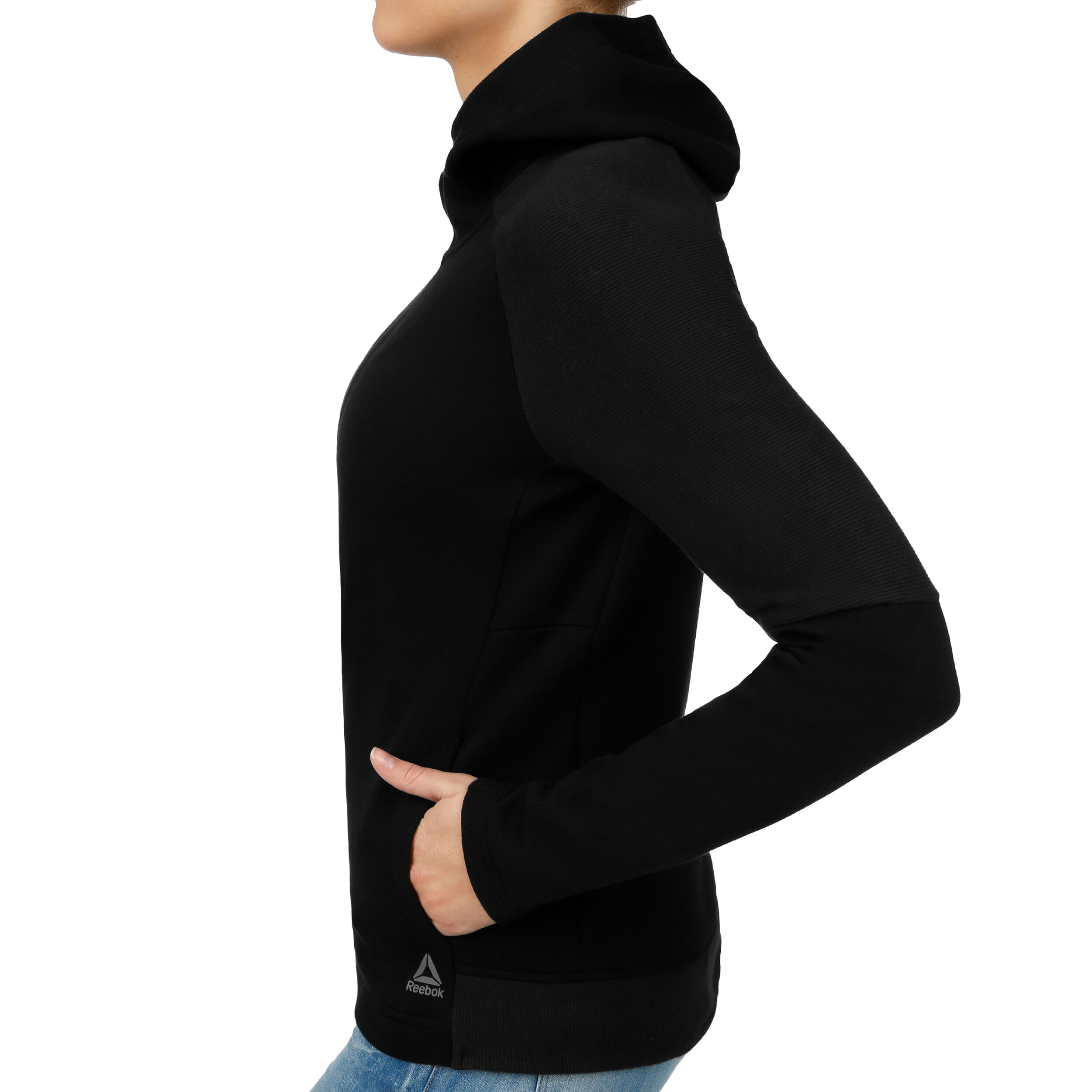 Quik Cotton Zip Hoodie Women Black Grey