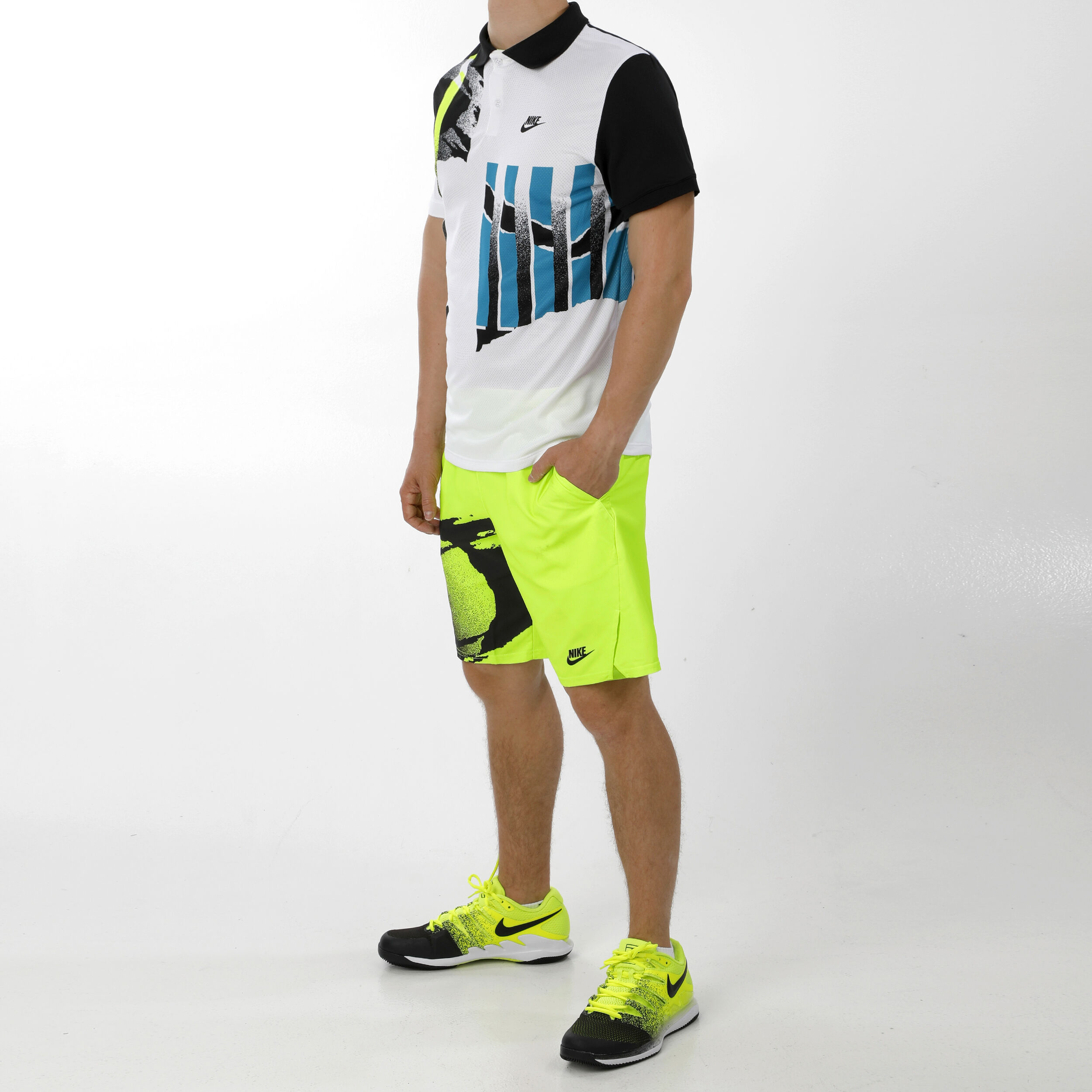 Court Slam Shorts Men Neon Green Black