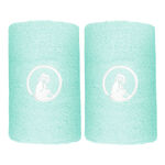 Quiet Please Tennis apparel Quiet Please Long Wristband 2 Pack Unisex - turquoise, white
