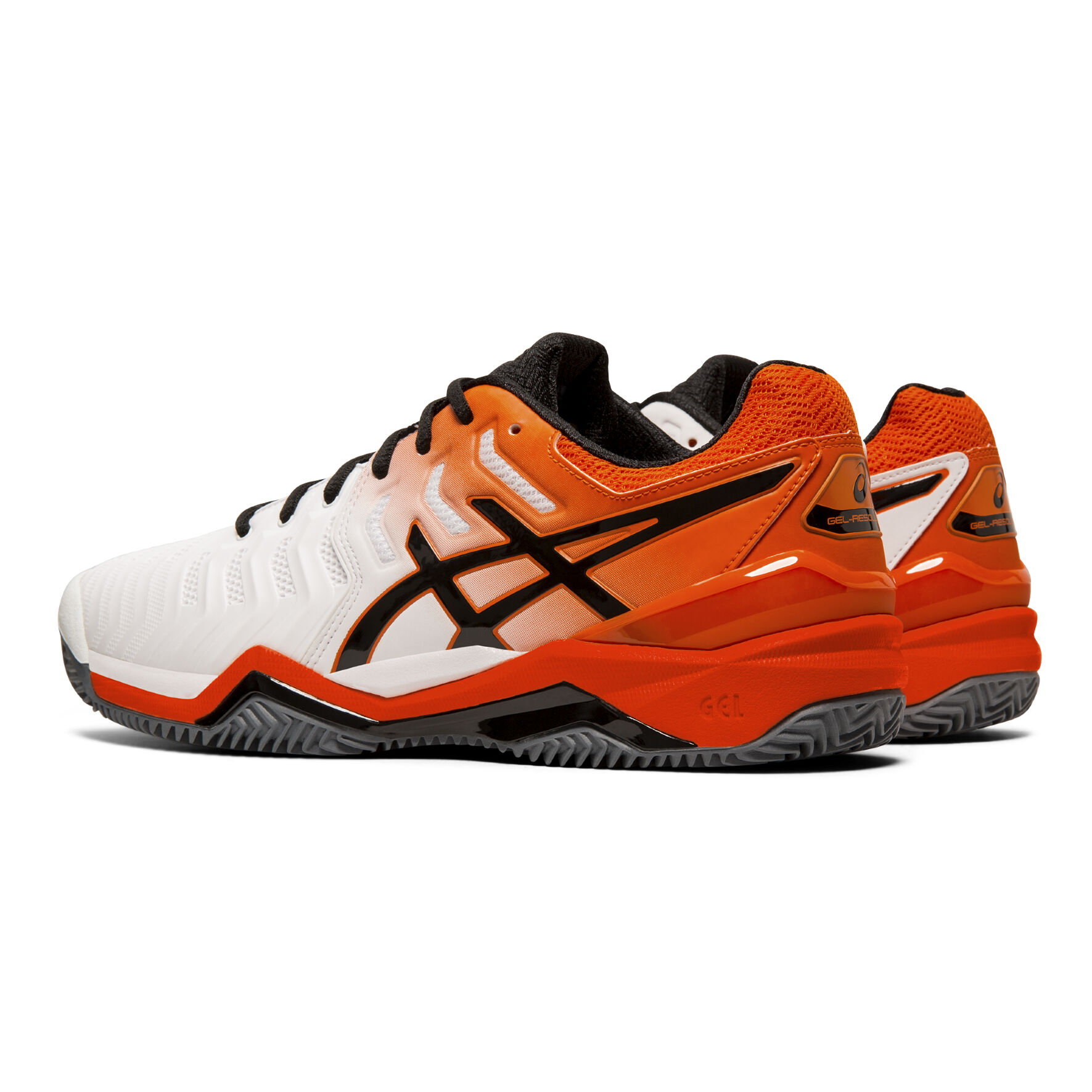 Gel Resolution 7 Clay Court Shoe Men White Orange