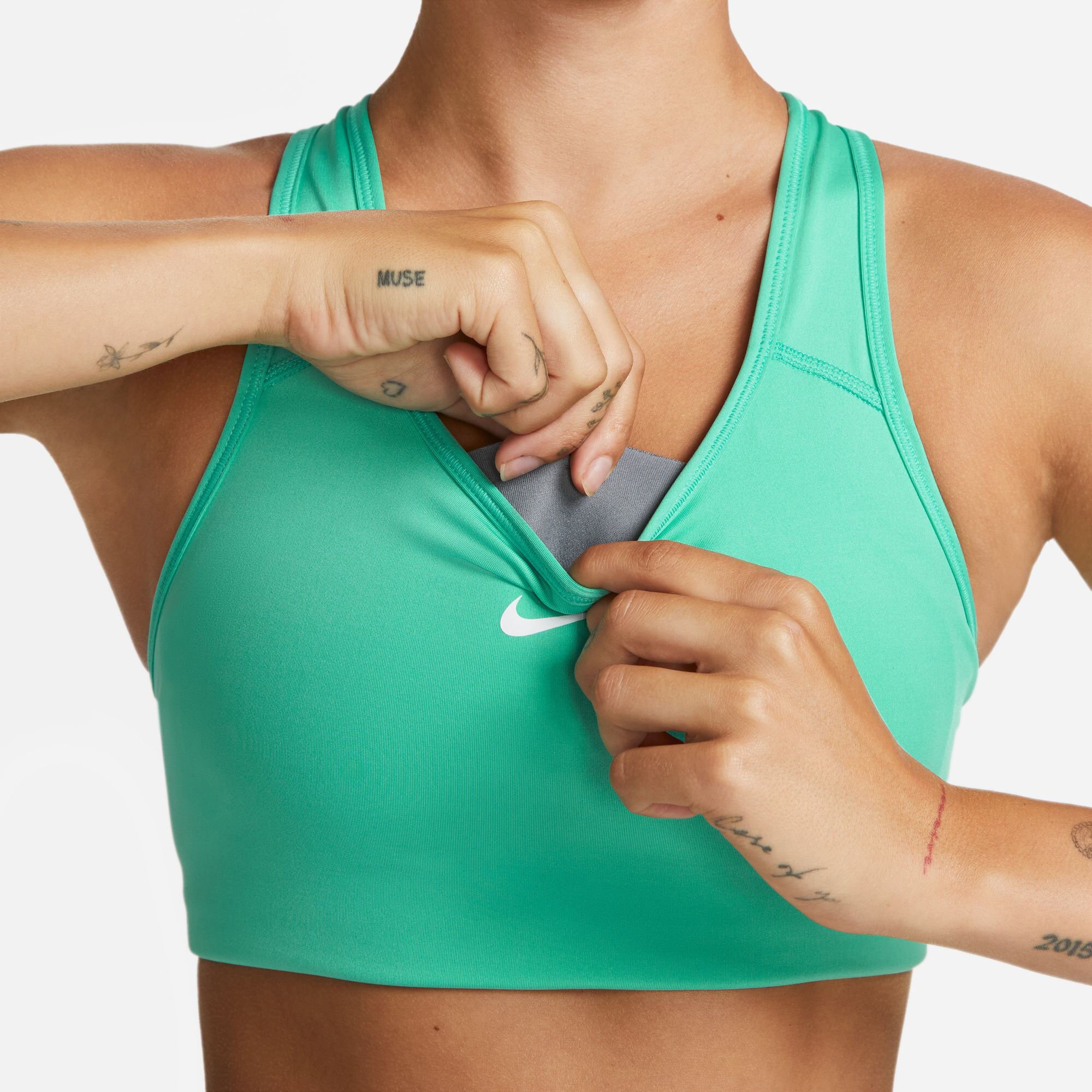 Buy Nike Swoosh Medium Support Sports Bras Women Mint, White online