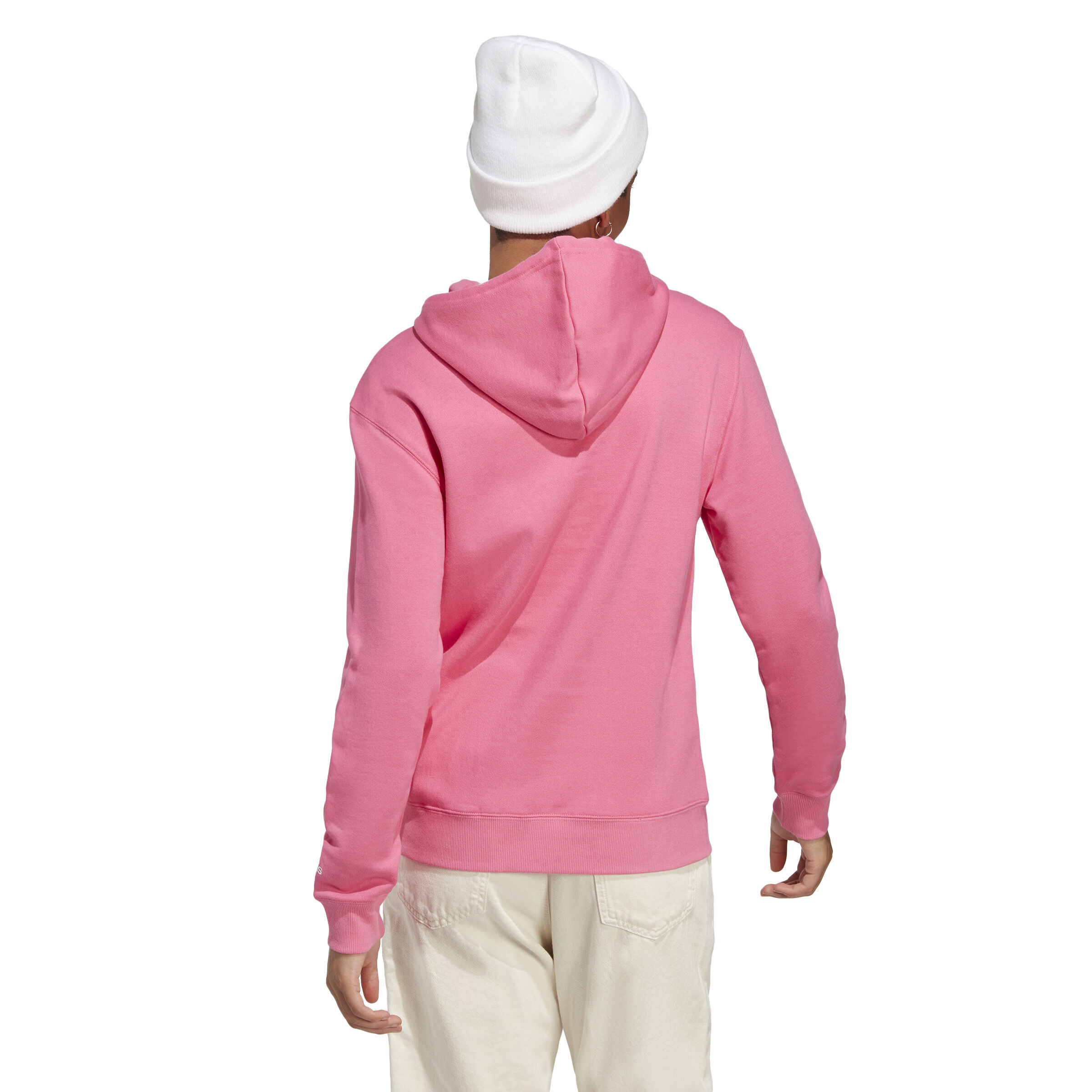 Adidas pink linear hoodie discount