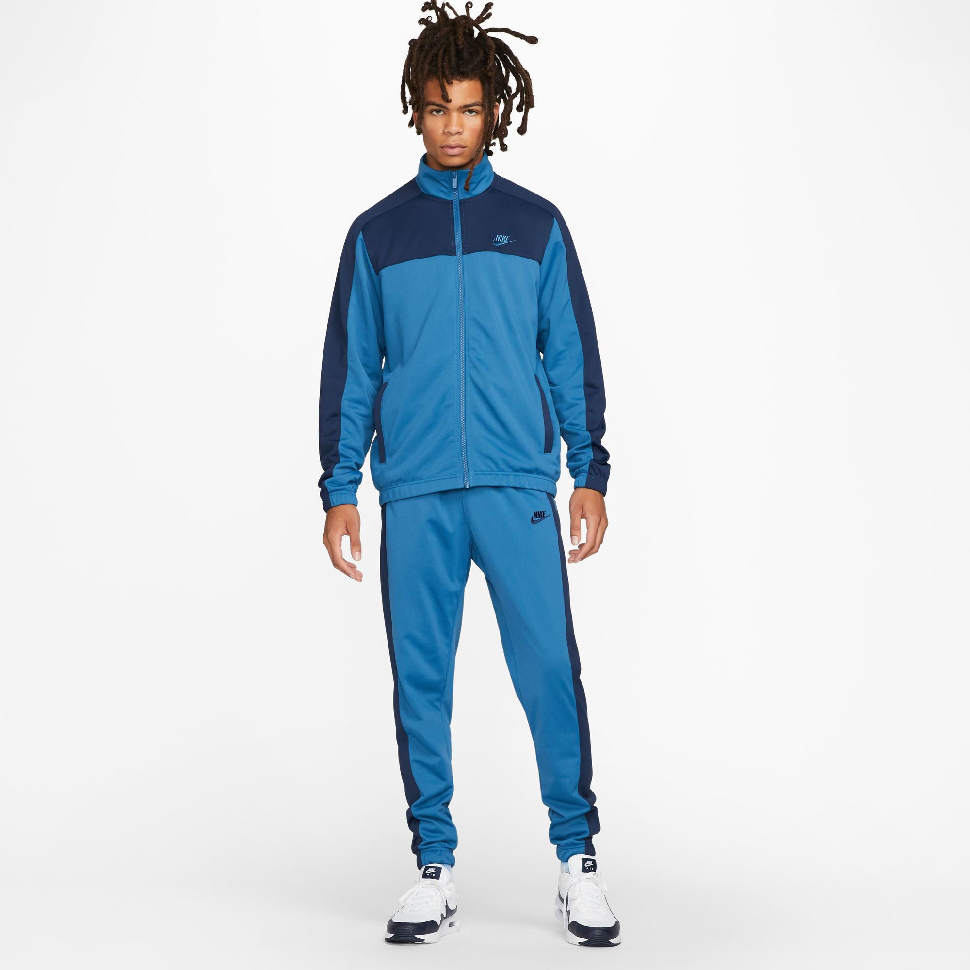 Nike blue cheap poly tracksuit