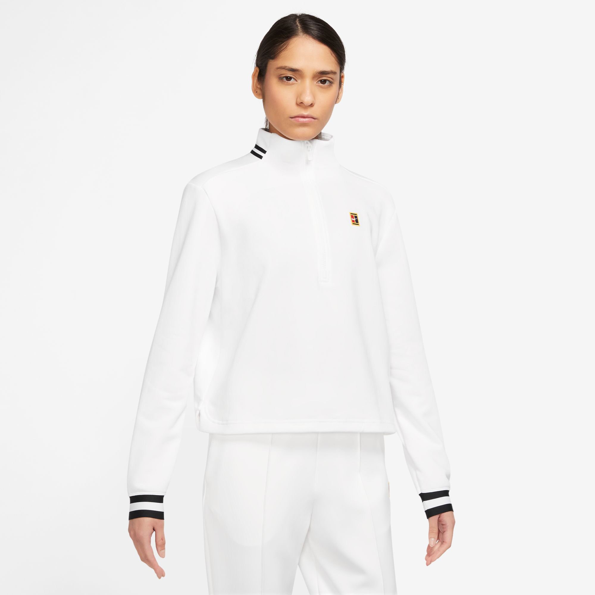 Buy Nike Dri Fit Court Heritage 1 4 Zip Sweatshirt Women White online Tennis Point COM