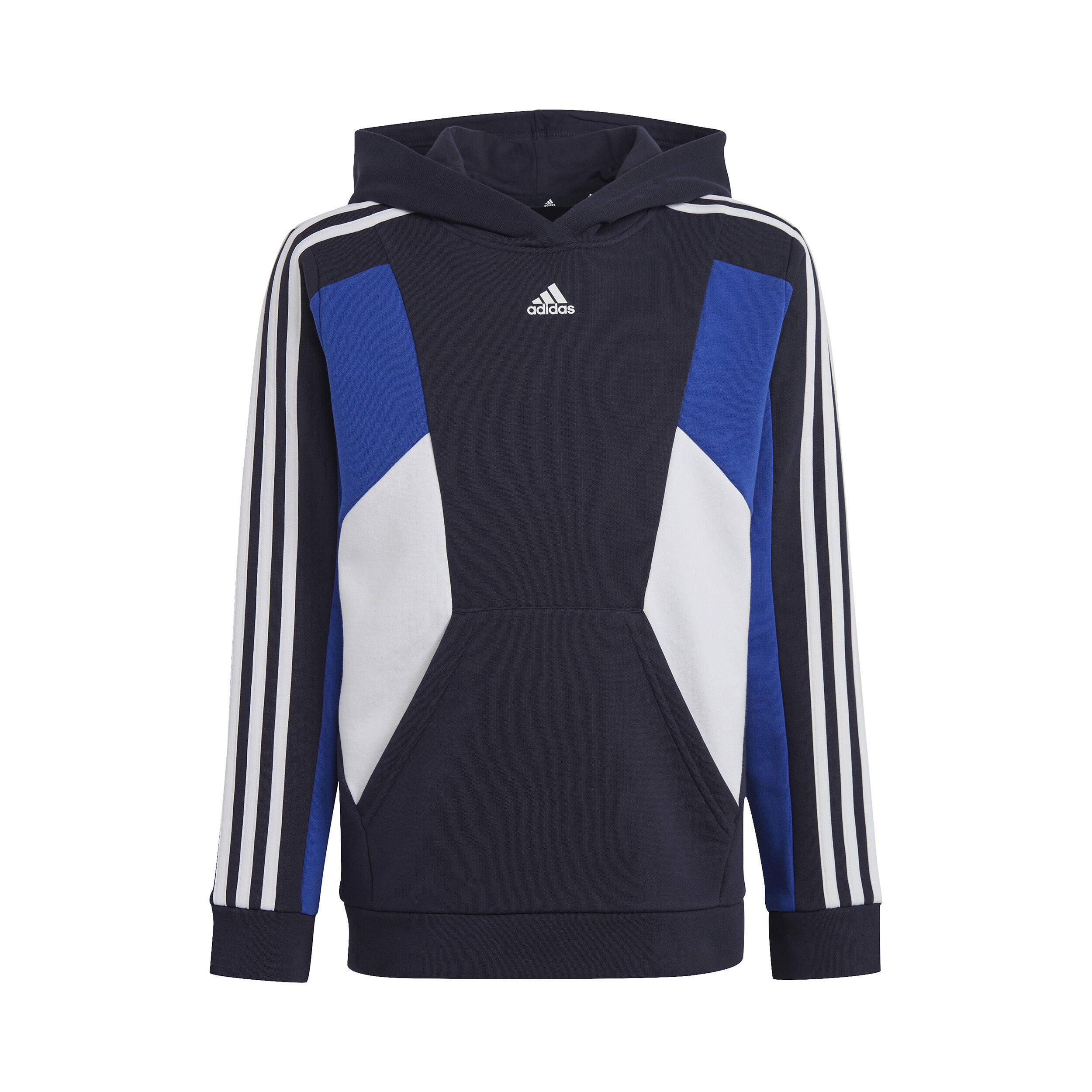 Buy adidas Colorblock 3 Stripes Hoody Boys Dark Blue White online