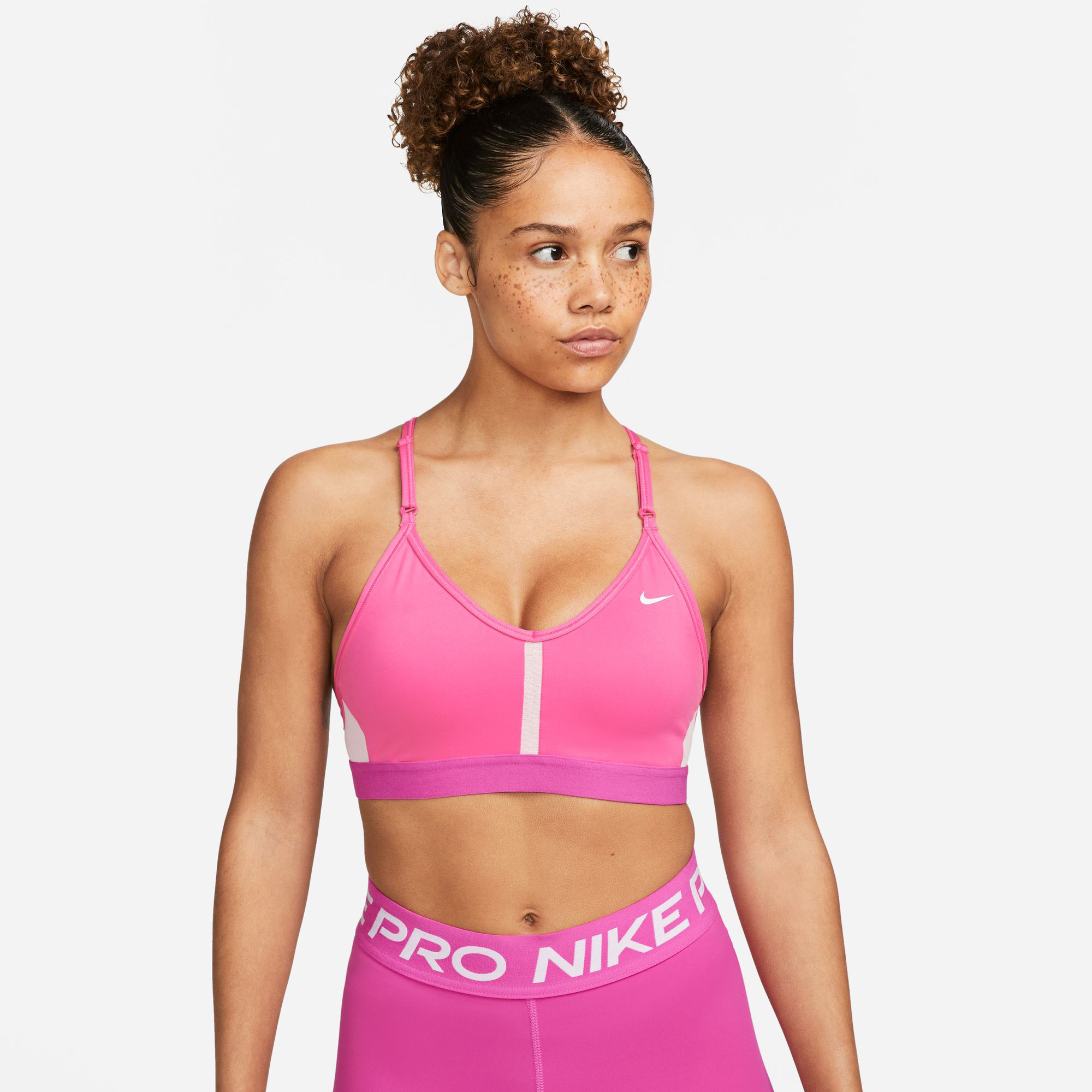 Buy Nike Pink Indy Dri-FIT Padded Sports Bra in Jersey for Women in UAE