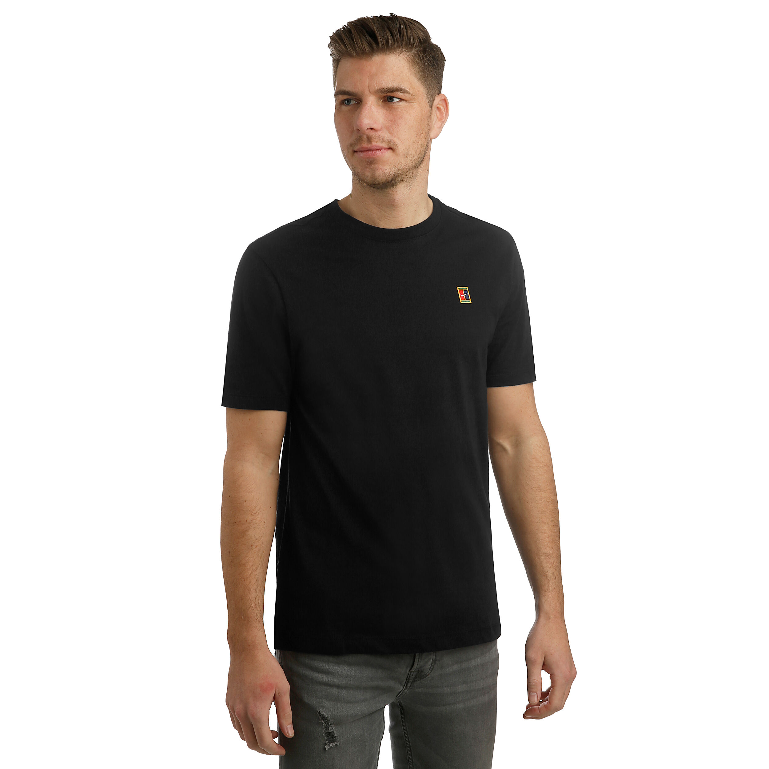 Buy Nike Court T-Shirt Men Black, Yellow online | Tennis Point COM