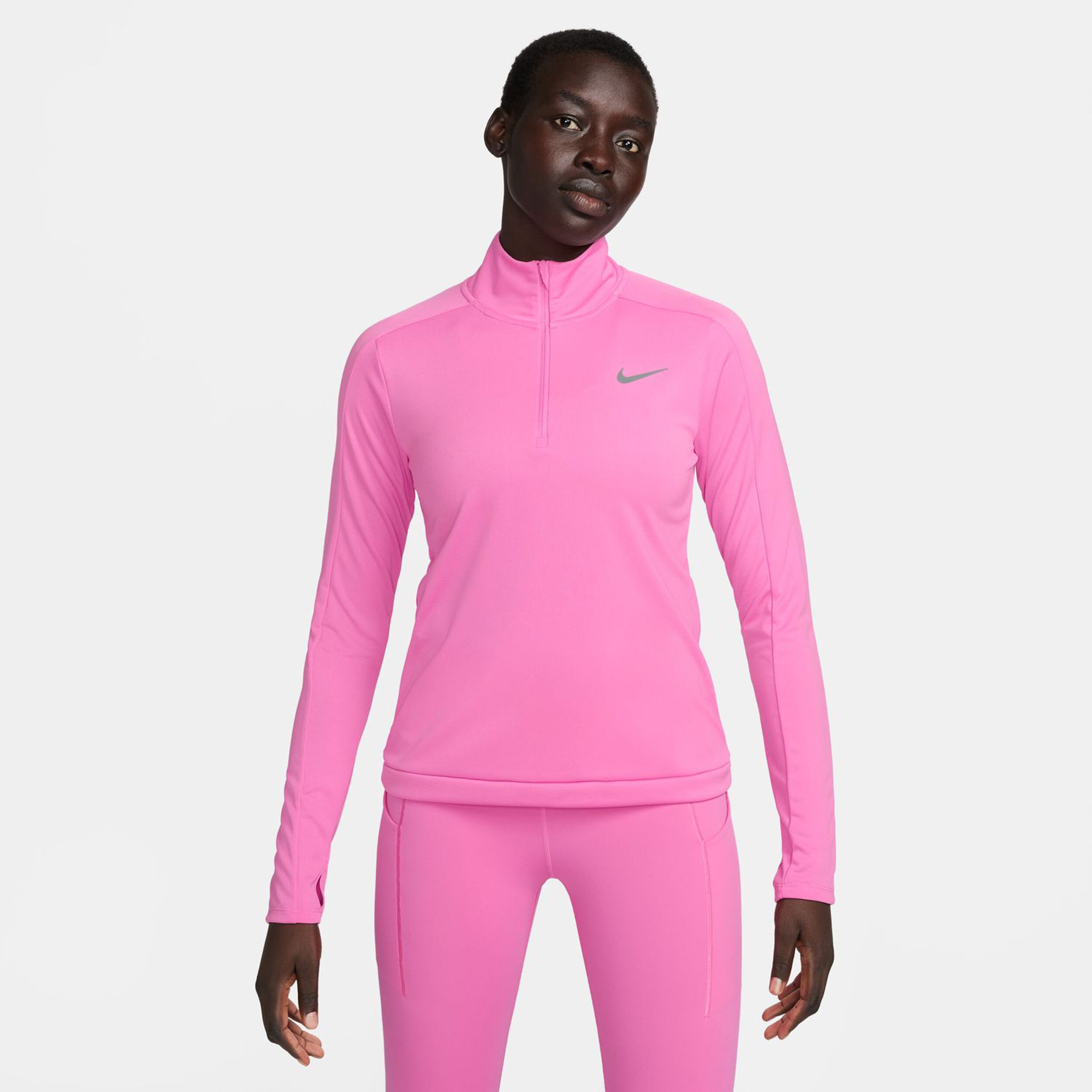 Dri Fit Pacer 1 4 Zip Long Sleeve Women Pink