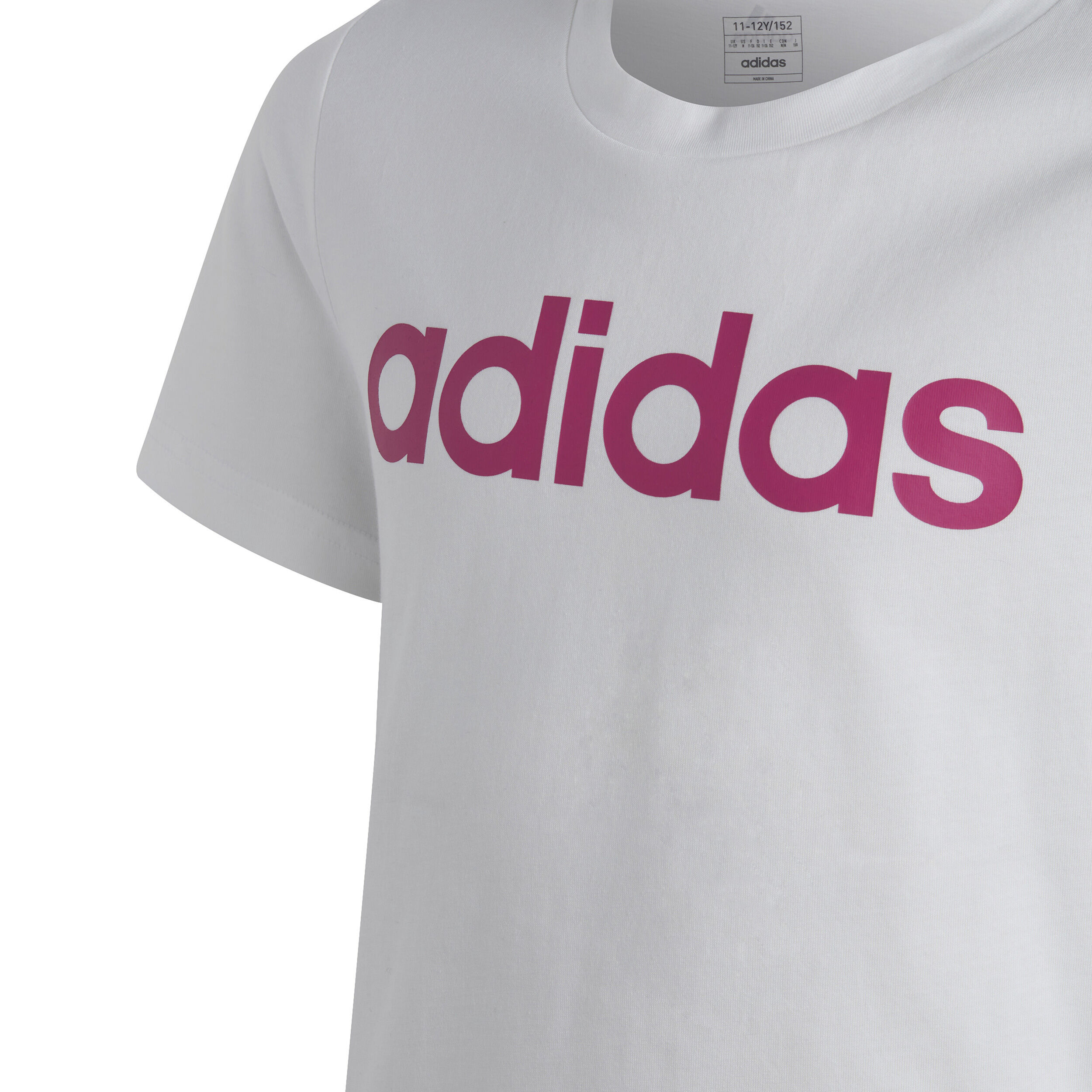 Linear Logo Cotton Slim Fit T Shirt Girls White Pink