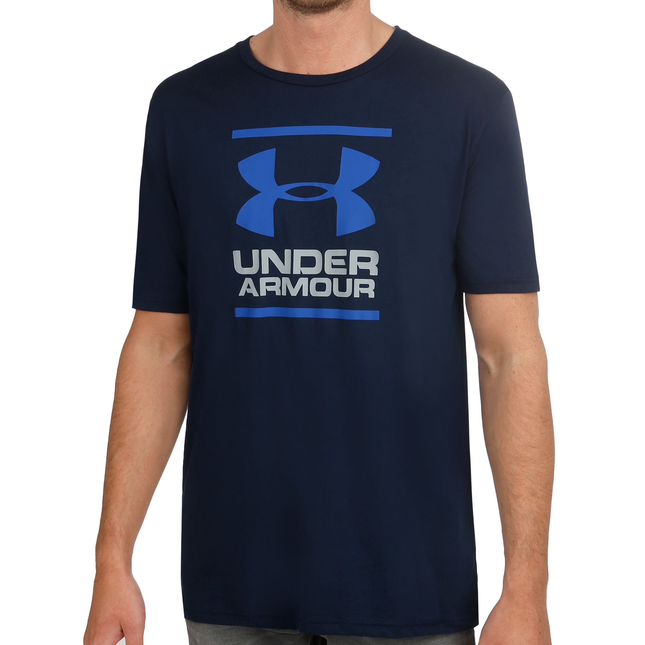 T shirt on sale under armour bleu