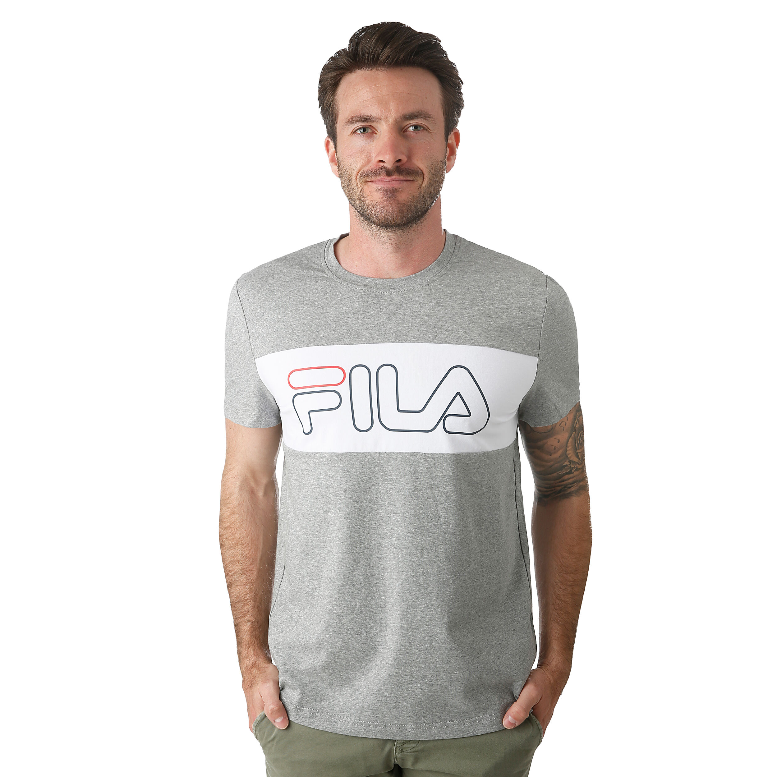 online Tennis Point buy Fila Rudi T Shirt Men Grey White
