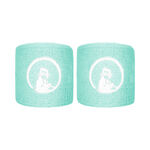 Quiet Please Tennis apparel Quiet Please Short Wristband 2 Pack Unisex - turquoise, white