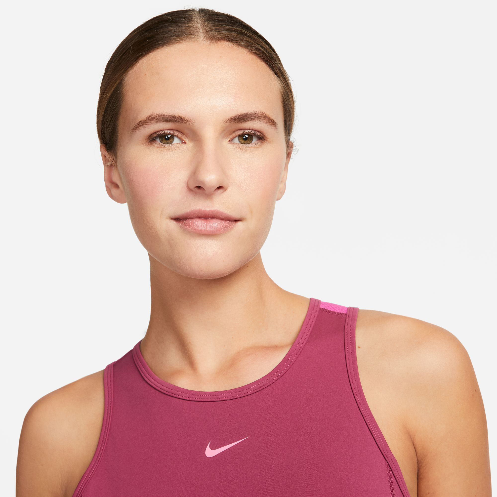 NIKE Women's Space-Dyed Cropped Tank Top Slim Fit, Pink, XL