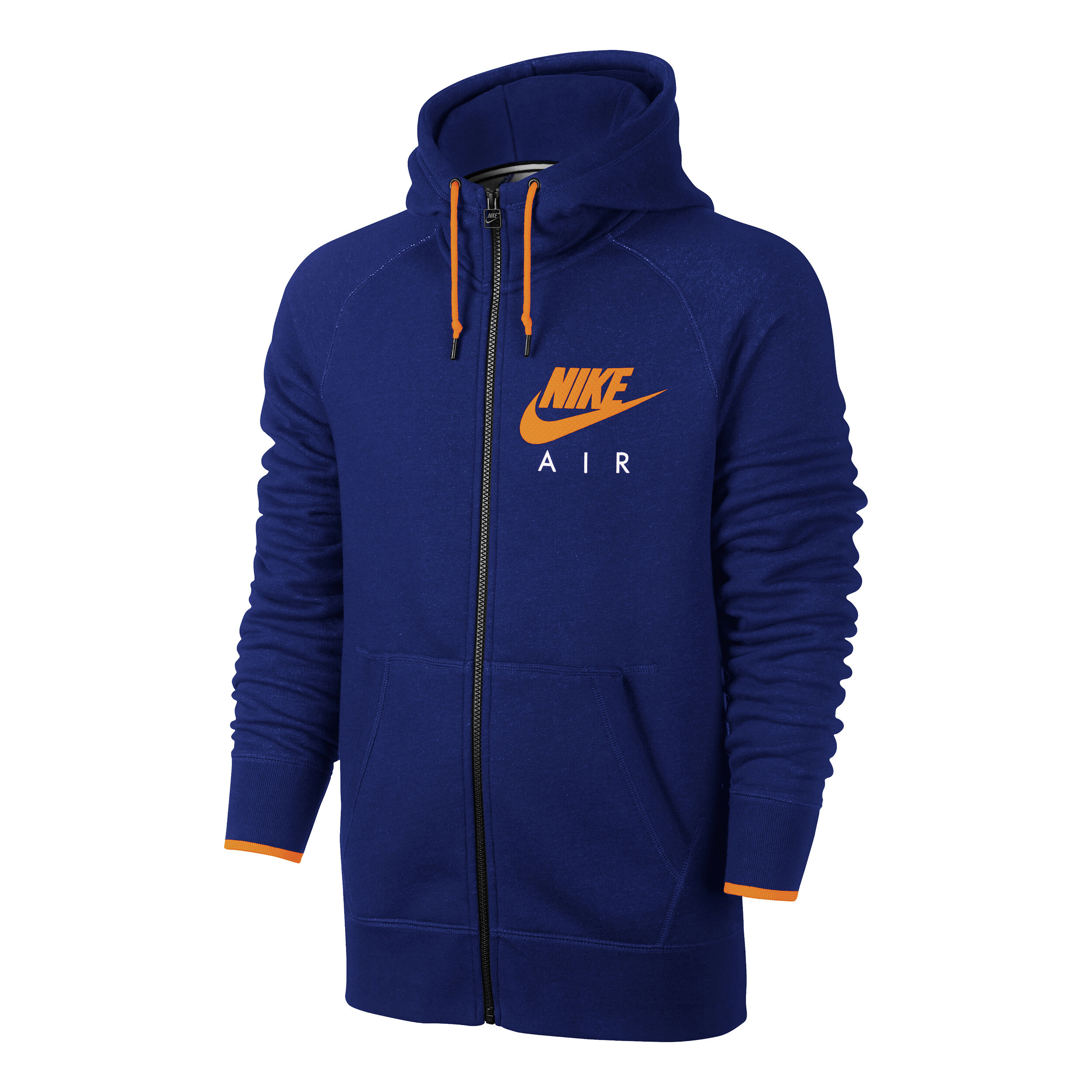 AW77 Heritage Fleece Full Zip Hoody Men Dark Blue Orange