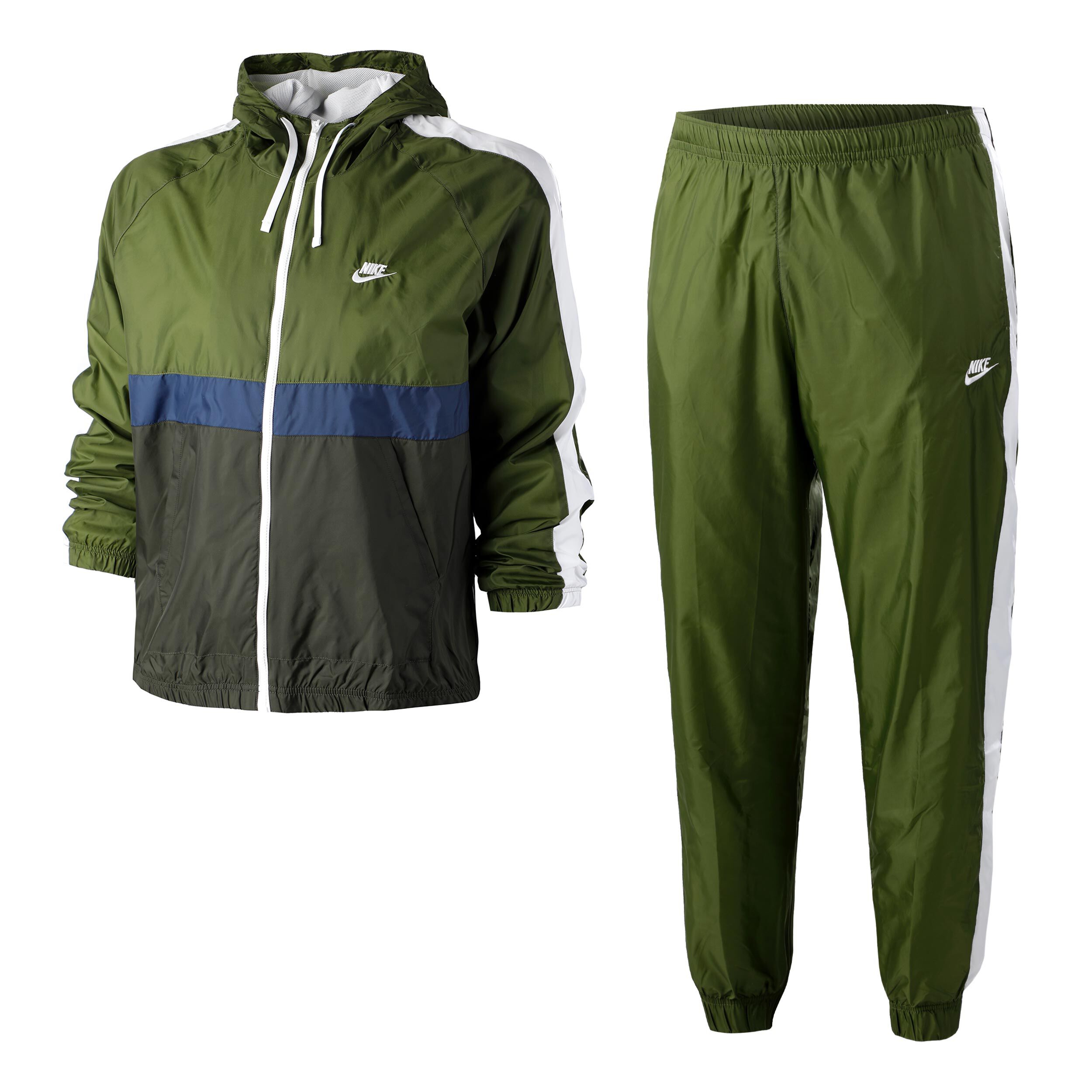 Green and white nike tracksuit best sale