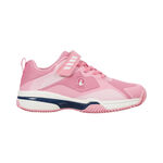 Quiet Please Tennis shoes Quiet Please Match Velcro Clay Clay court shoe Kids-pink, white