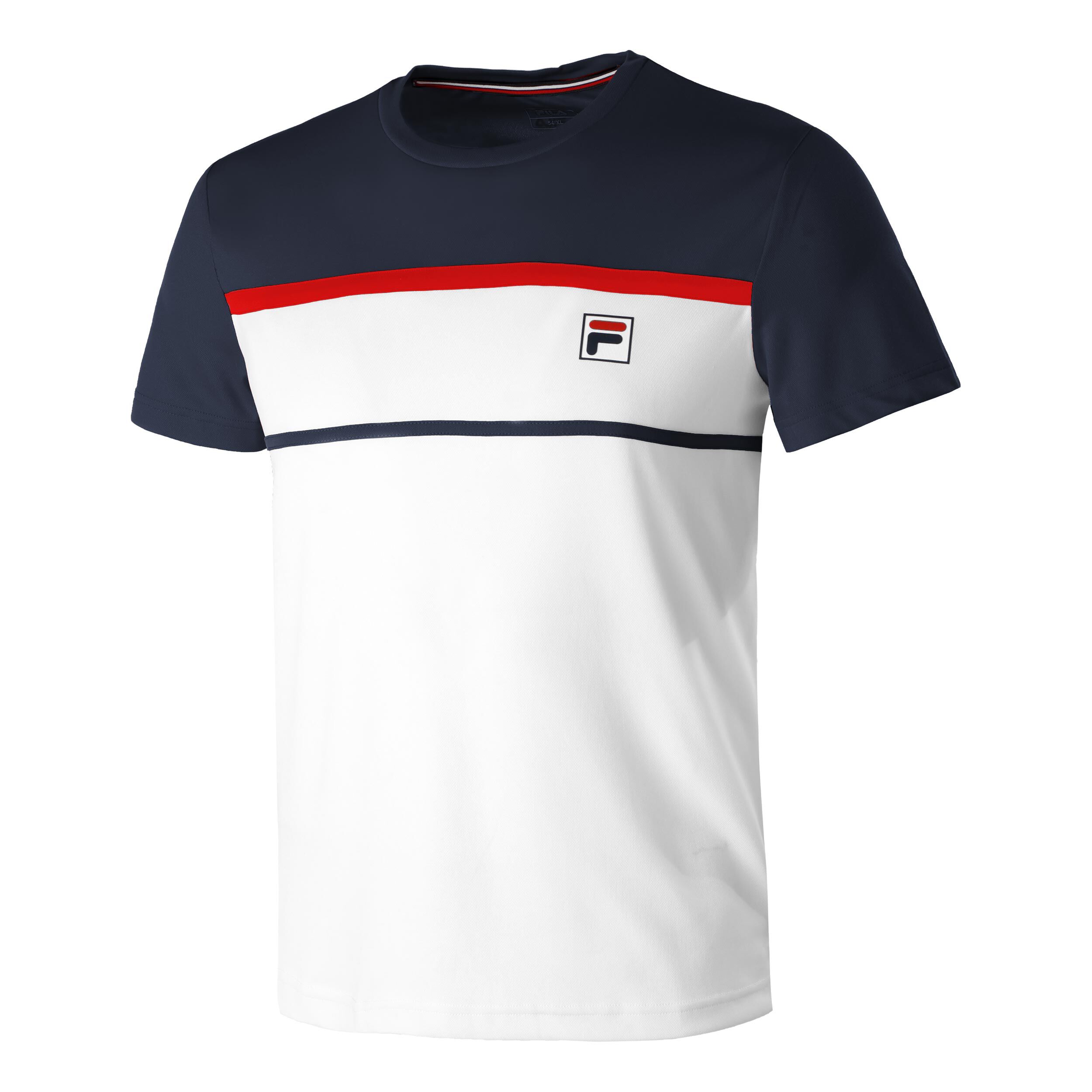 Buy Fila Steve T Shirt Men White Dark Blue online Tennis Point COM