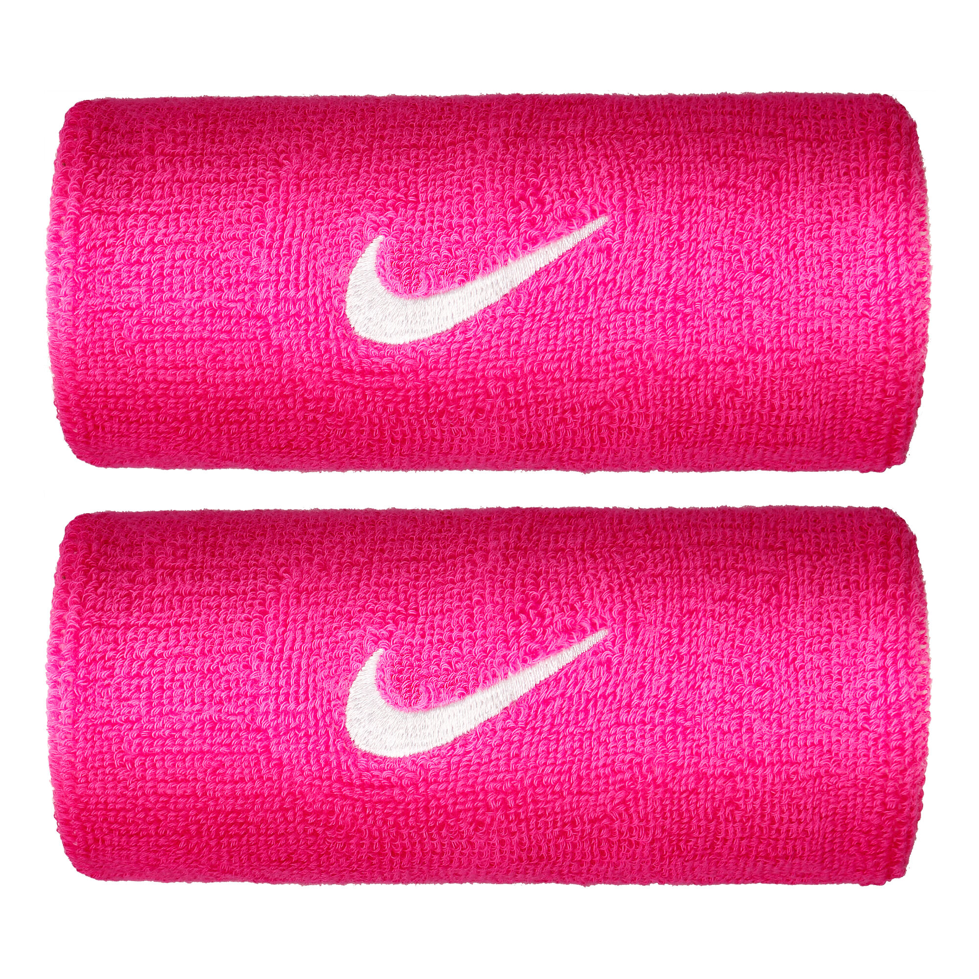 Buy Nike Swoosh Doublewide Wristband 2 Pack Pink, White online | Tennis ...