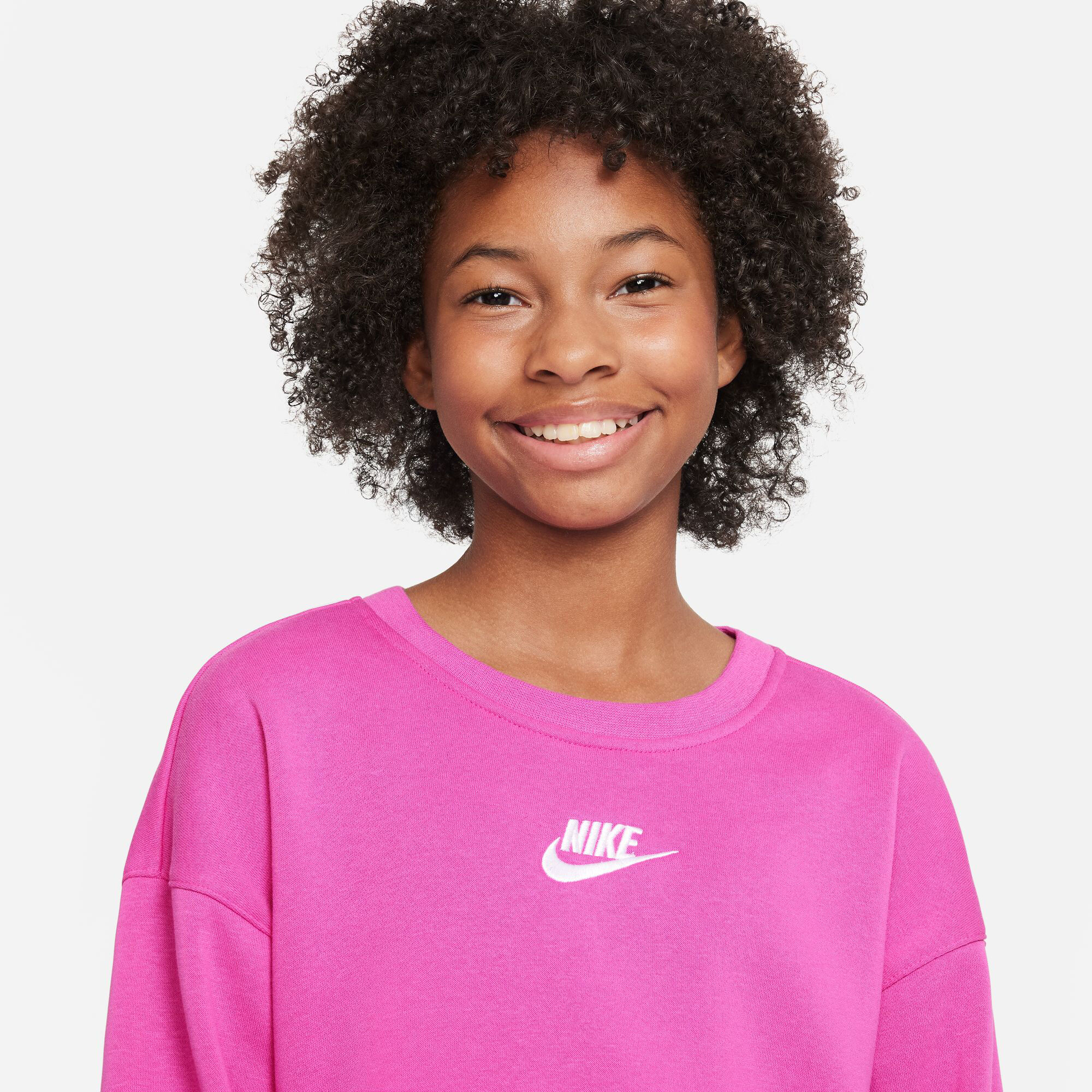 Buy Nike New Sportswear Club Fleece Sweatshirt Girls Pink online