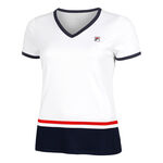 Fila Clothing Fila Elisabeth T-Shirt Women-White,Dark Blue