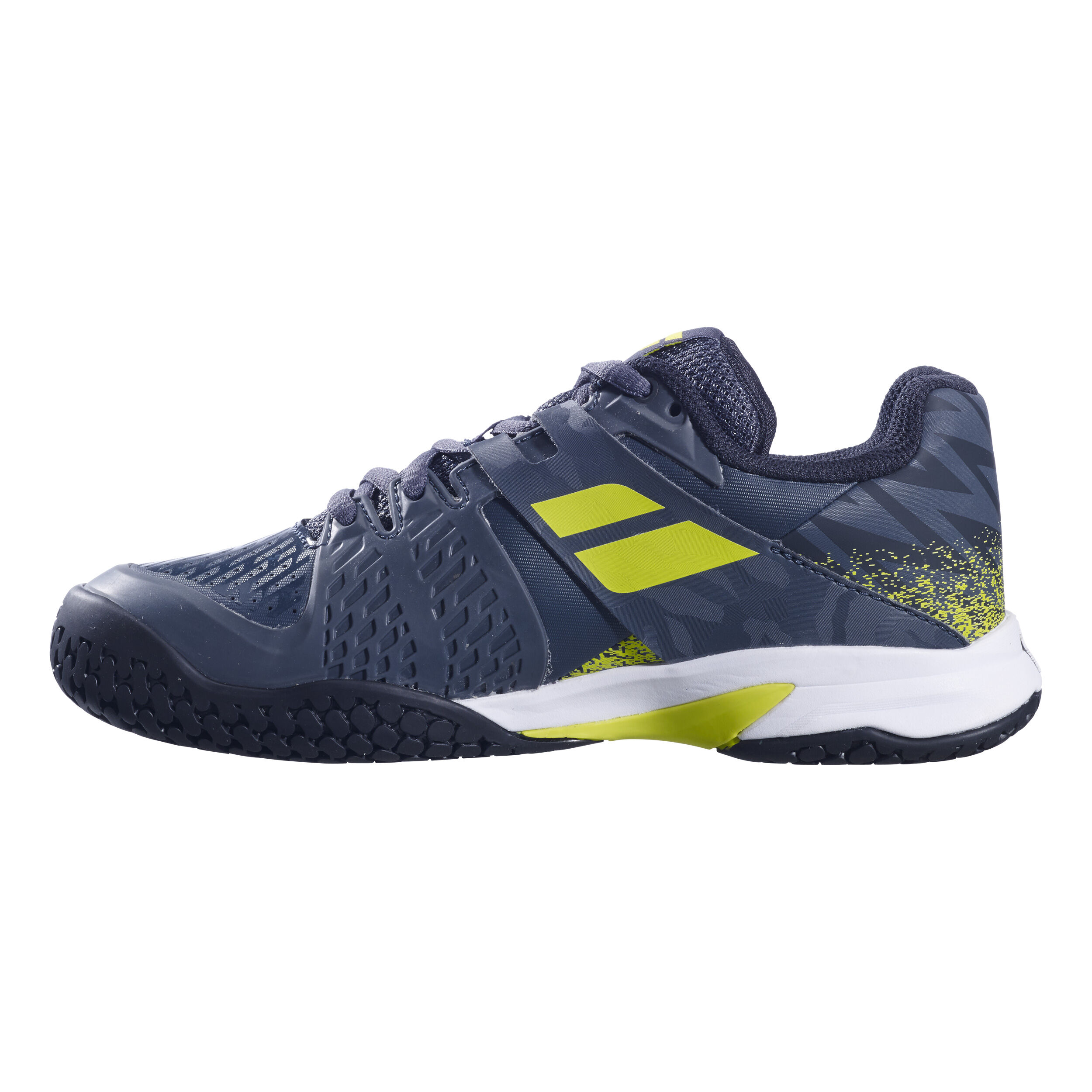 Propulse All Court Shoe Kids Dark Blue Neon Green