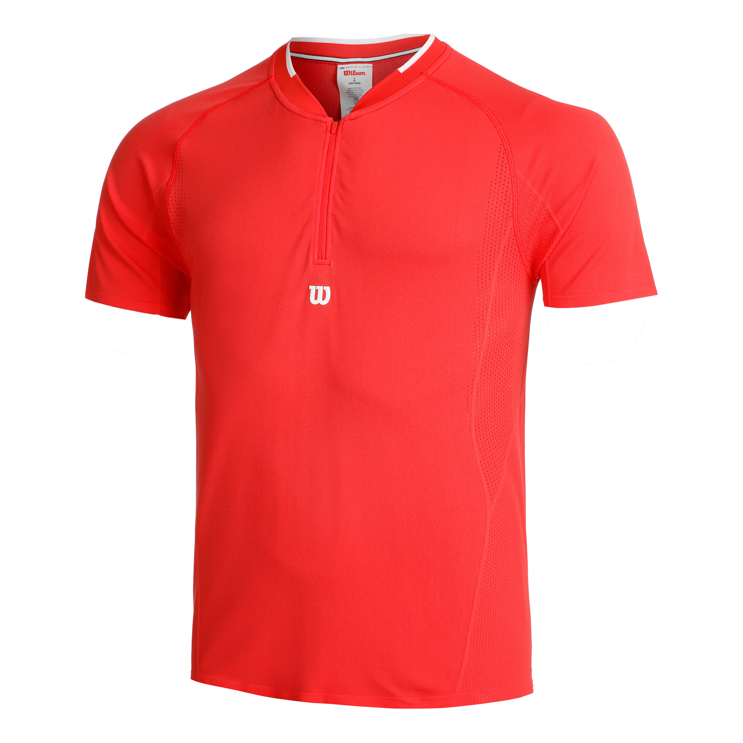 buy Wilson Players Seamless Zip Henley 2.0 T-Shirt Men - Red