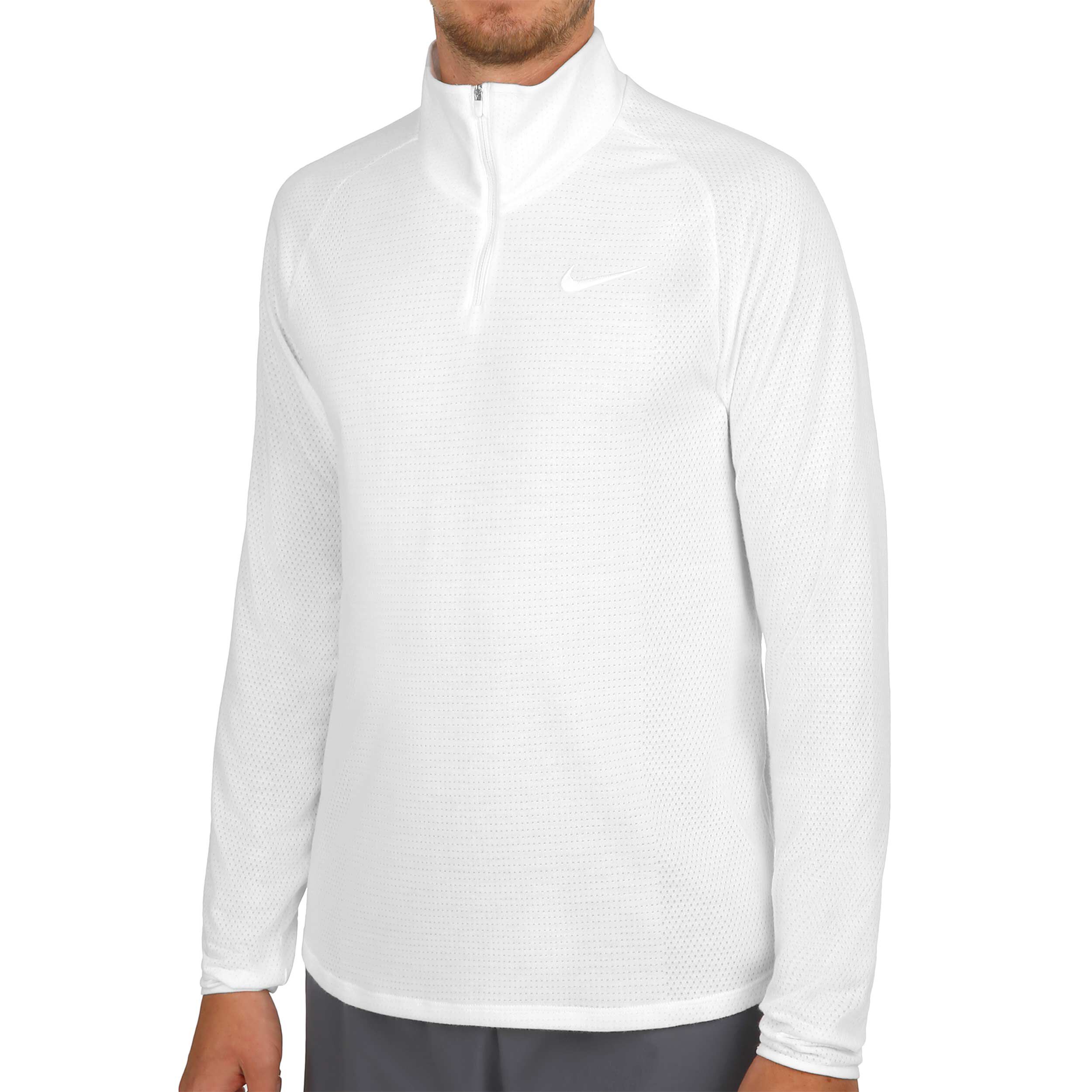 nike men's court challenger long sleeve half zip tennis top