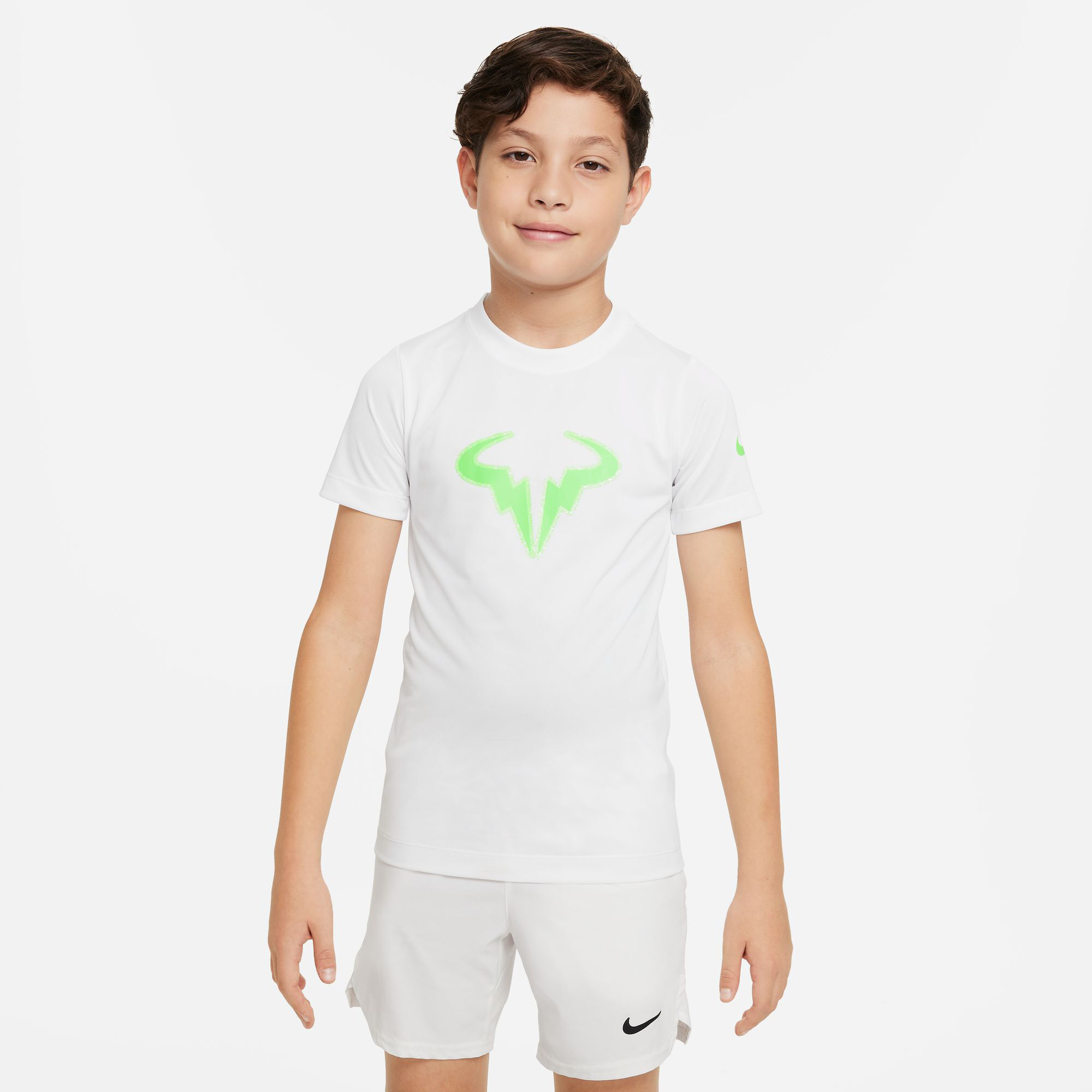 Dri Fit RAFA T Shirt Boys White Green