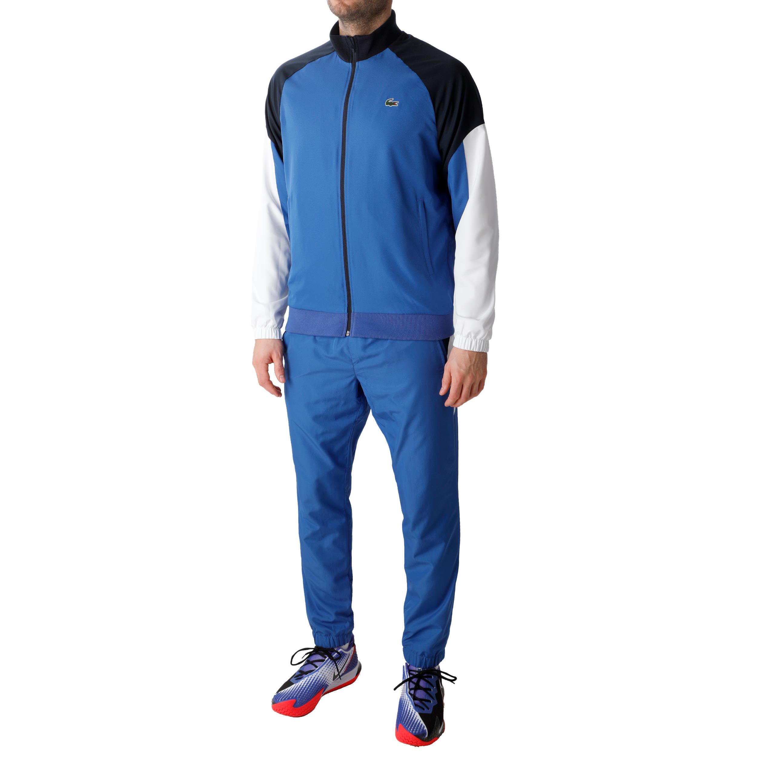 mens navy lacoste tracksuit