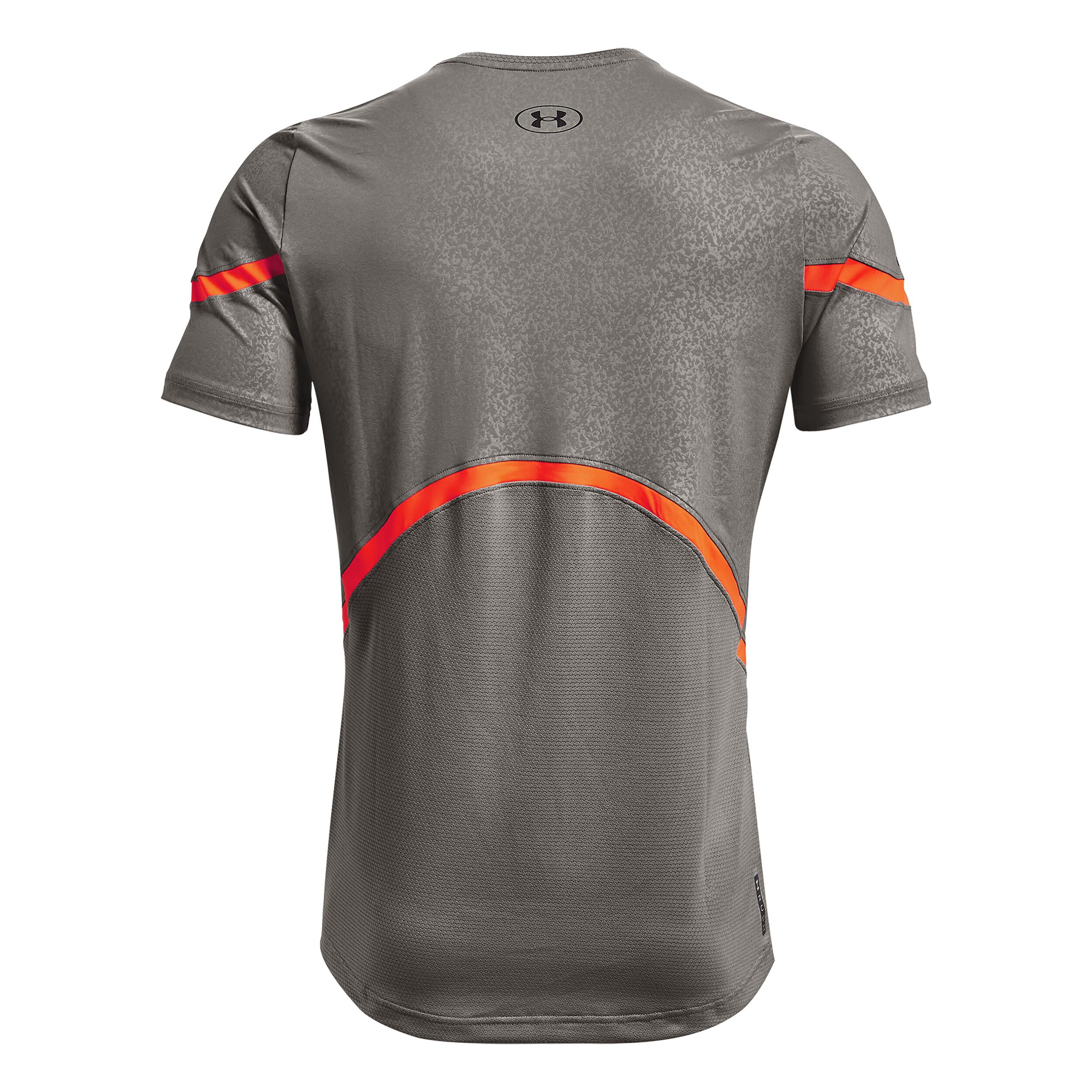 Buy Under Armour Rush 2.0 Emboss T Shirt Men Grey Orange online