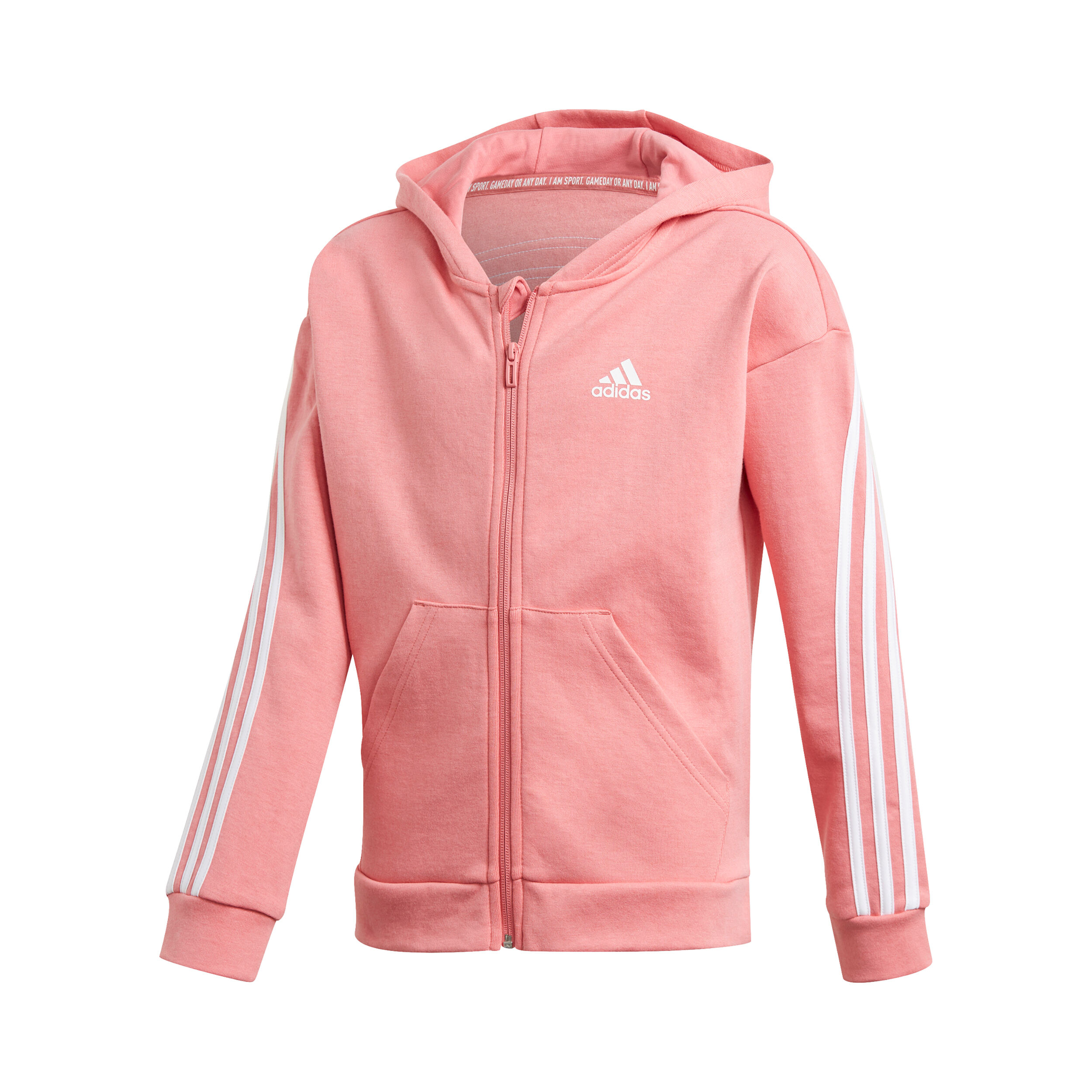 Buy adidas 3 Stripes Zip Hoodie Girls Pink White online Tennis