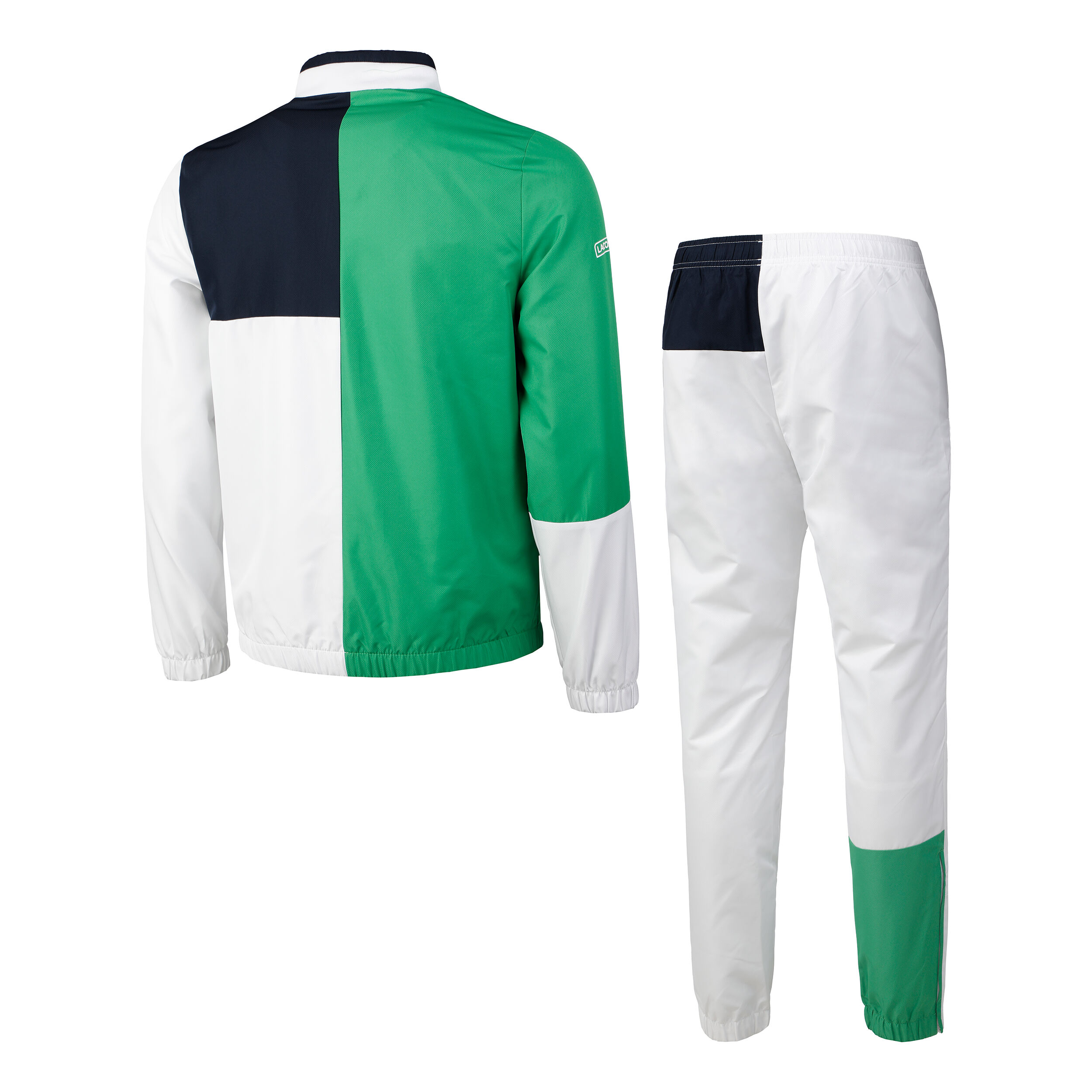 Green and discount white lacoste tracksuit
