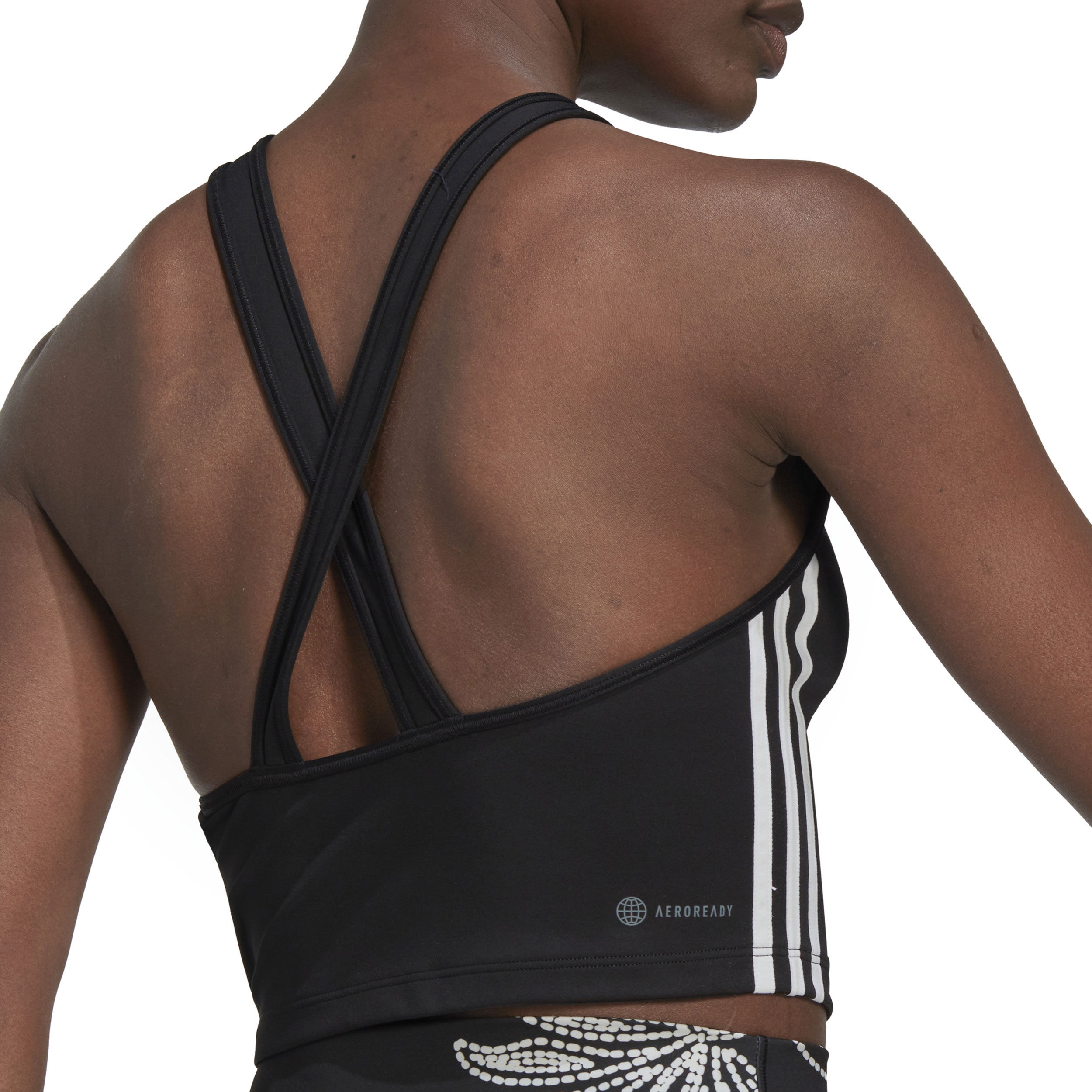 Adidas three clearance stripes crop top