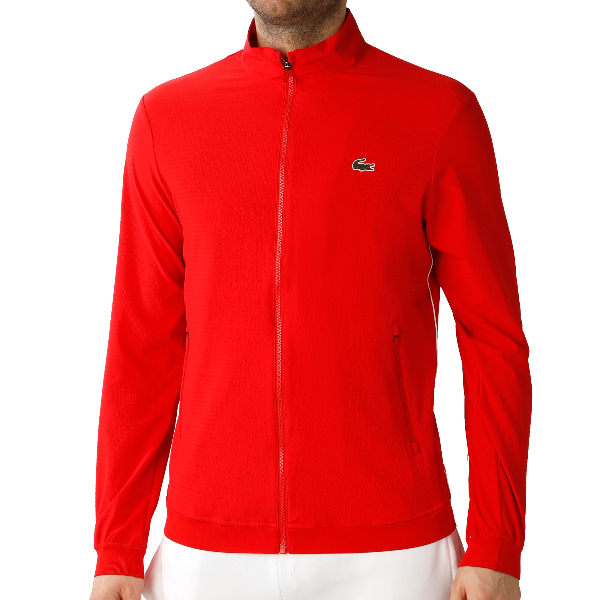Buy Lacoste Novak Djokovic Training Jacket Men Red, Dark Green online ...