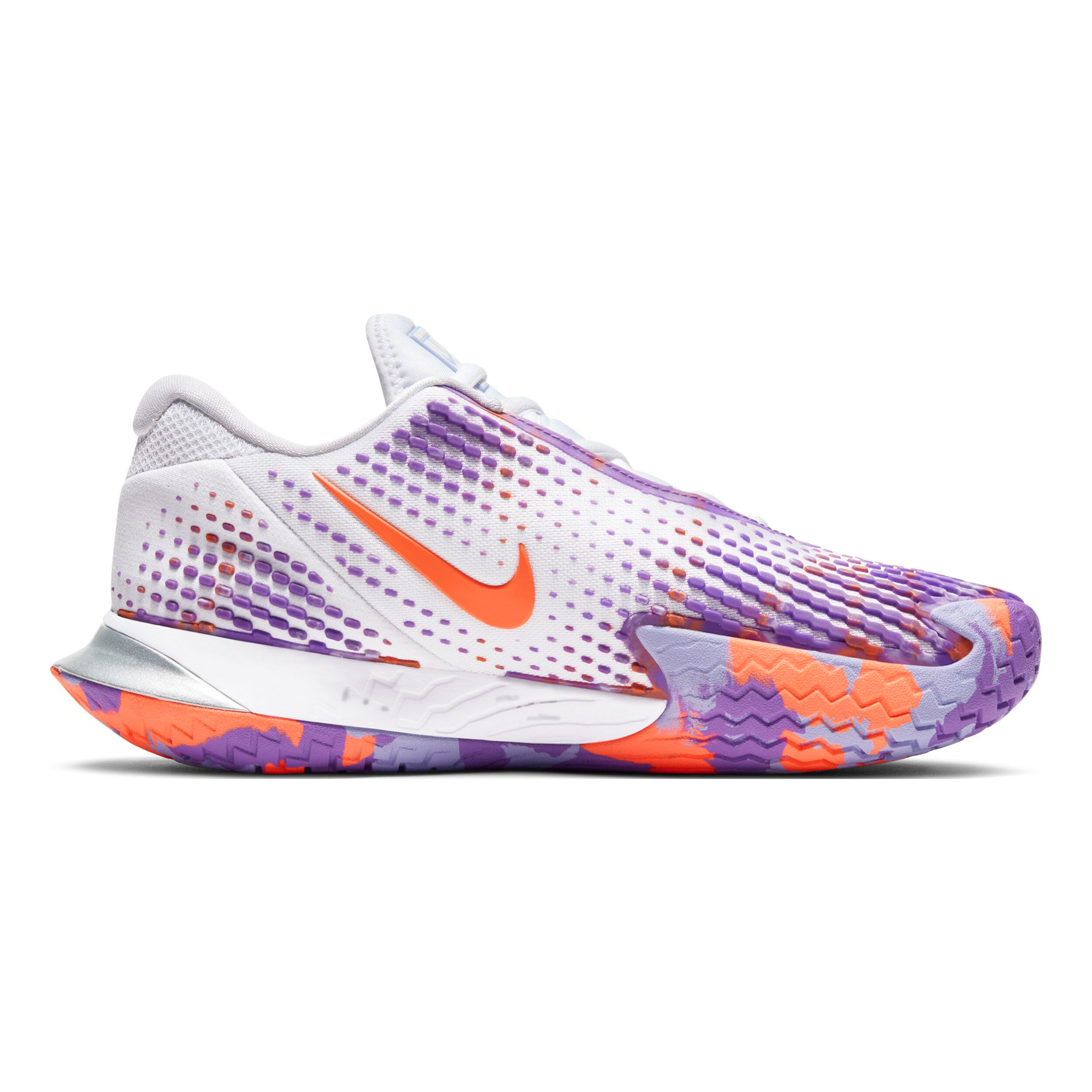 Nike men's court air zoom vapor cage 4 tennis shoes white and team orange clearance
